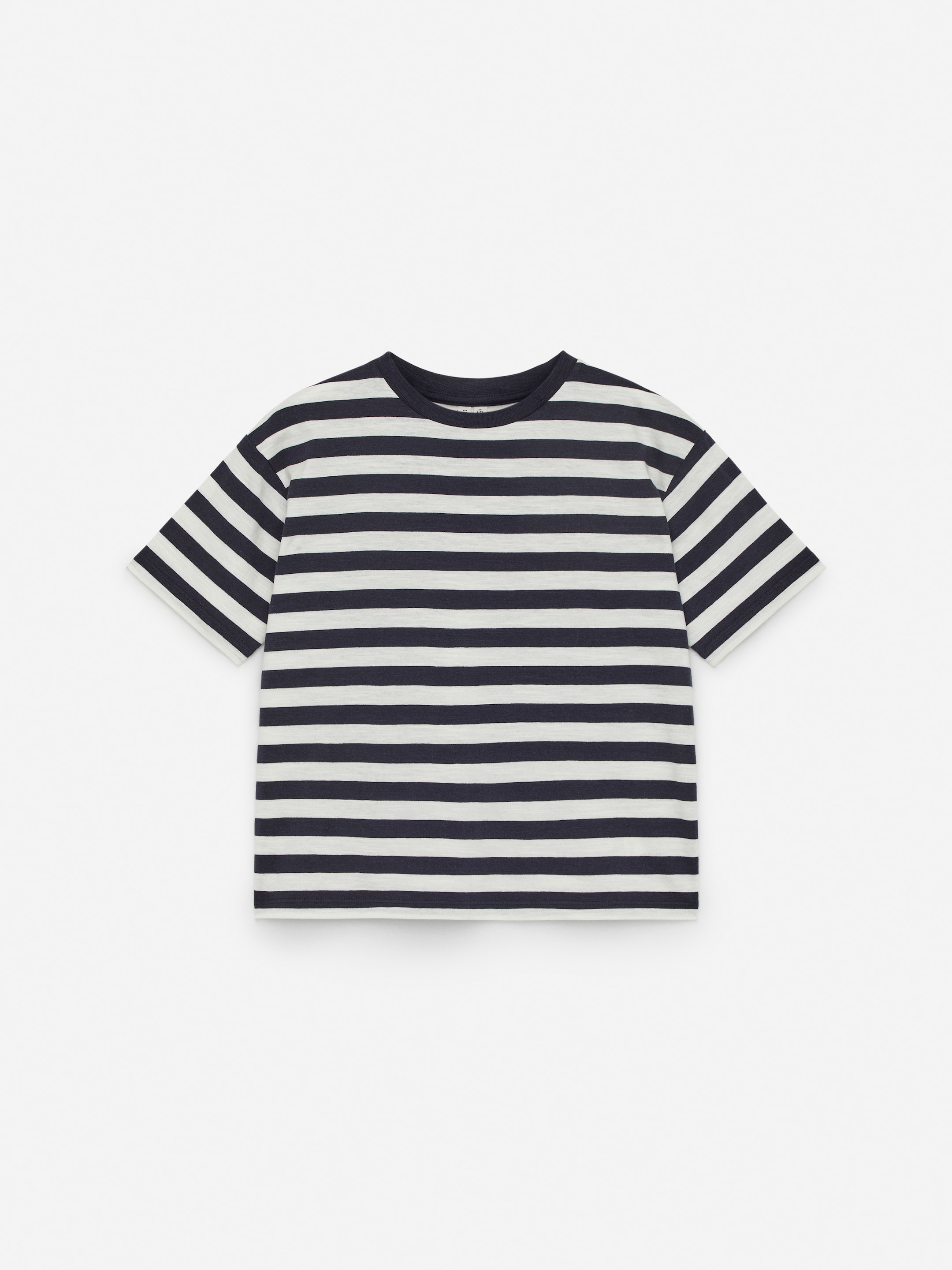 Visa större bild: Slubstickad t-shirt - Mörkblå/off-white - BARN | H&M SE 1