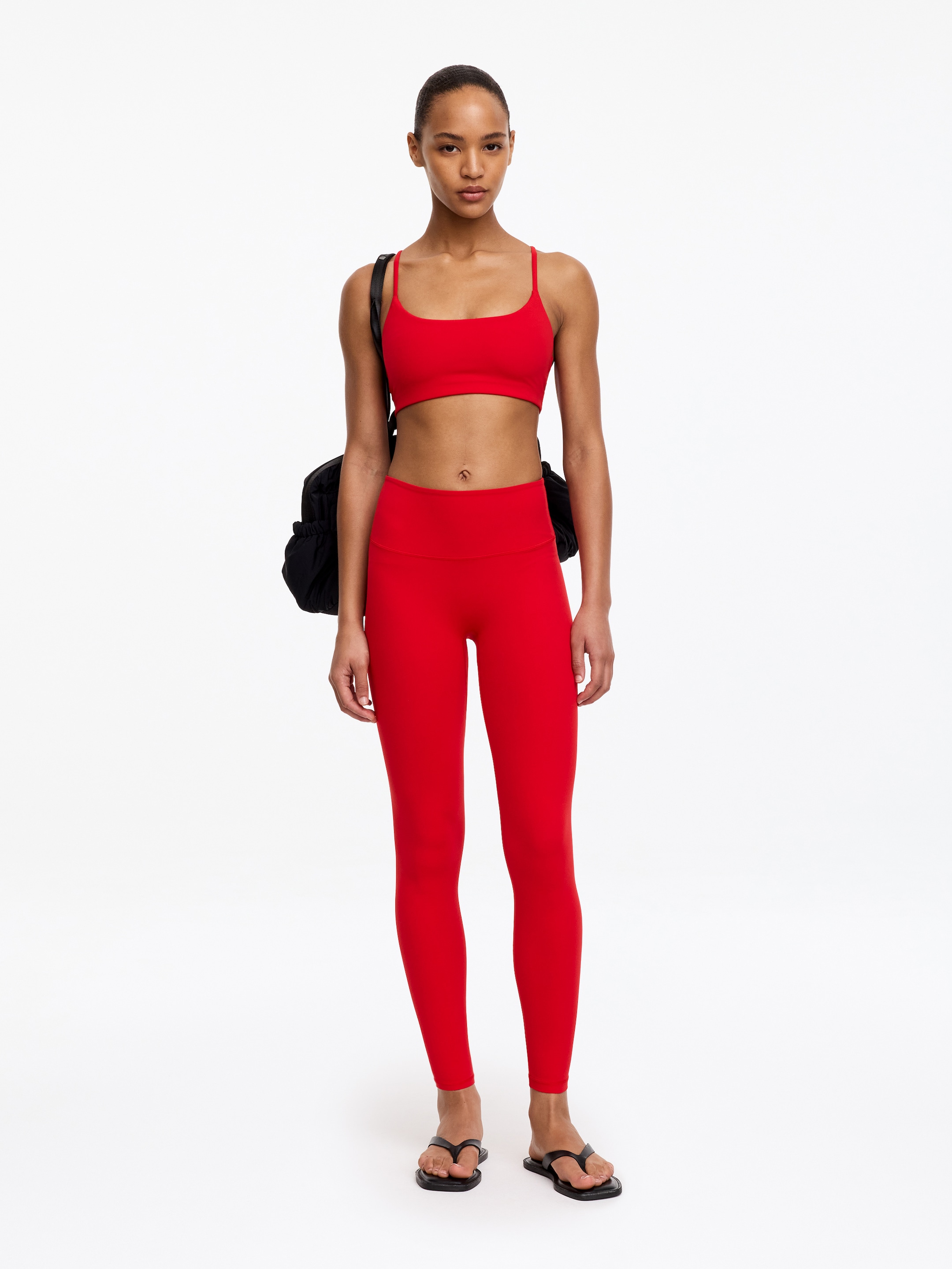 Soft Active Leggings-Red-19994