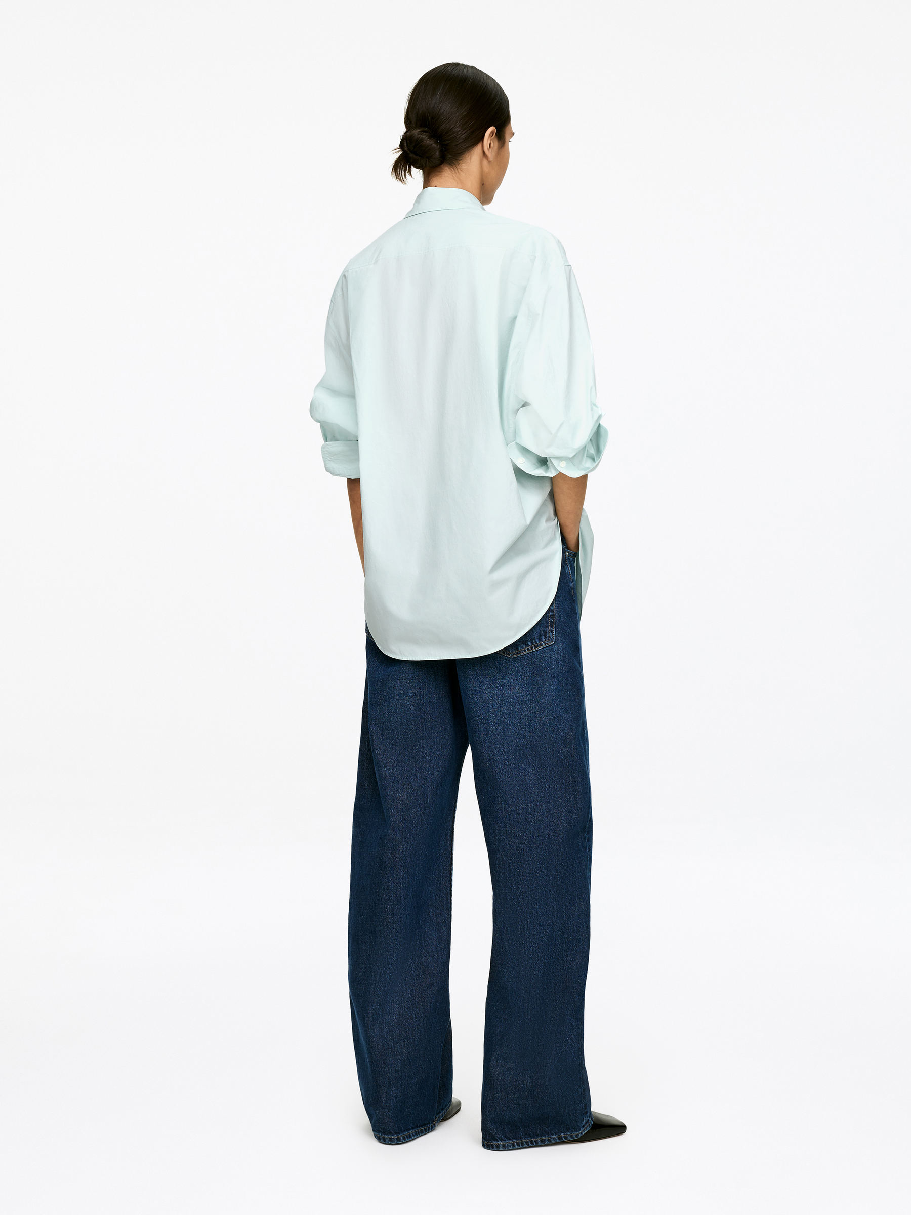 Cotton Shirt - Light Turquoise - Regular fit - Women - StillMedia/Lookbook - 1
