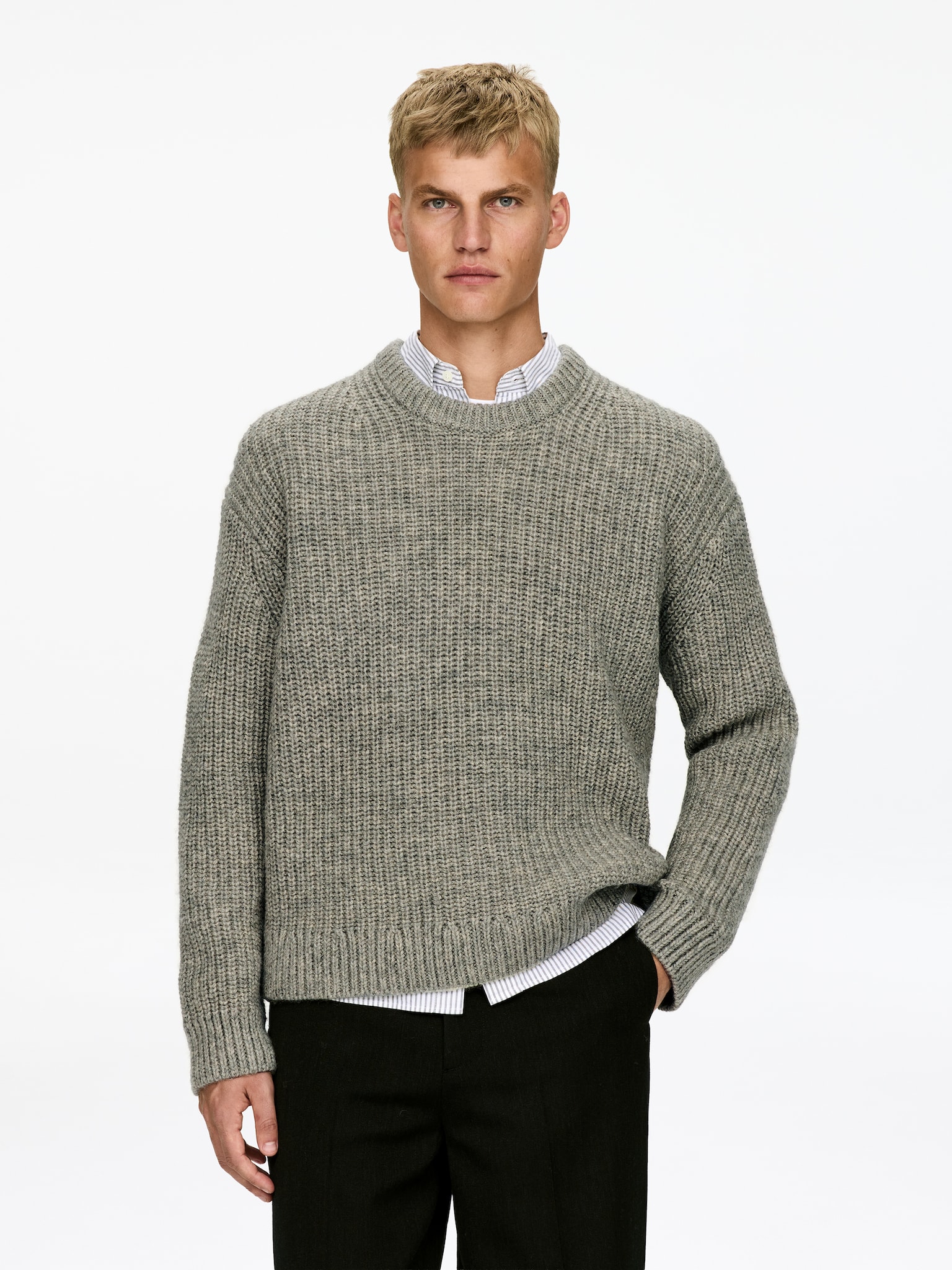 Maglione in lana - Grigio mélange