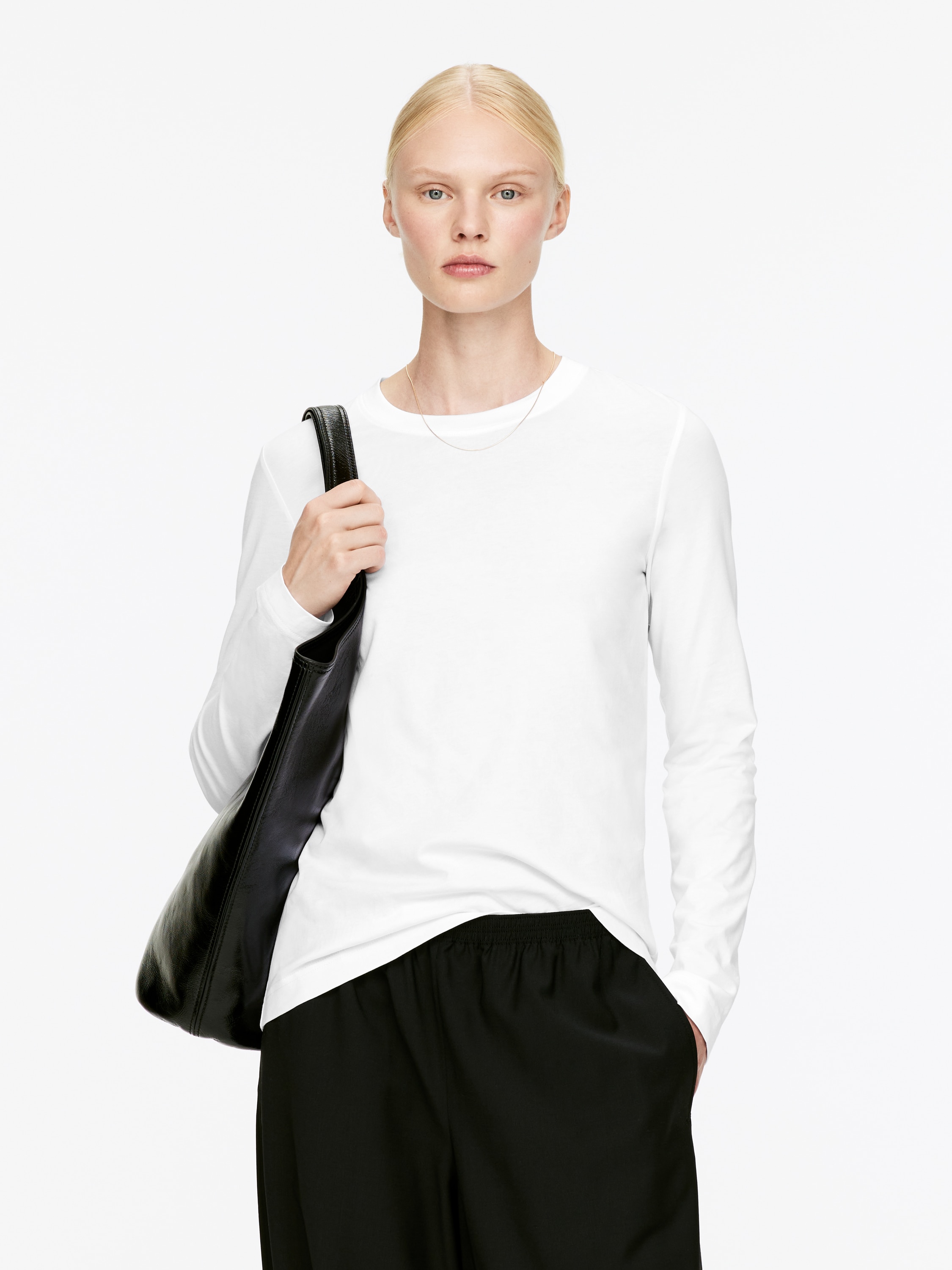 T-shirt signature à manches longues IRIS - Blanc/gris/Noir/Rose/Blanc cassé/Rouille/Blanc cassé/Noir/Marron/Bleu/Rose/Blanc cassé