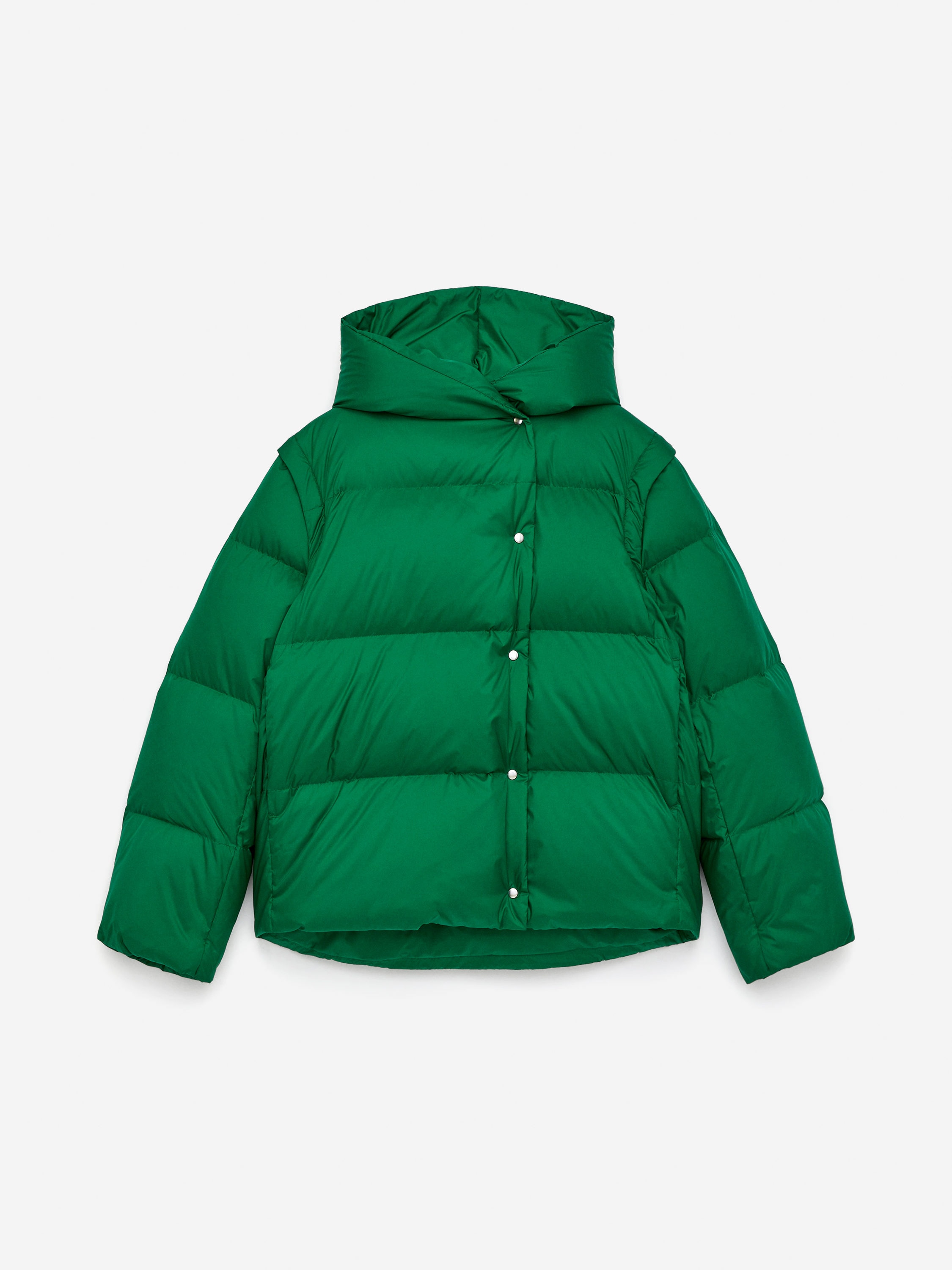 Padded Puffer Jacket-Green-16947