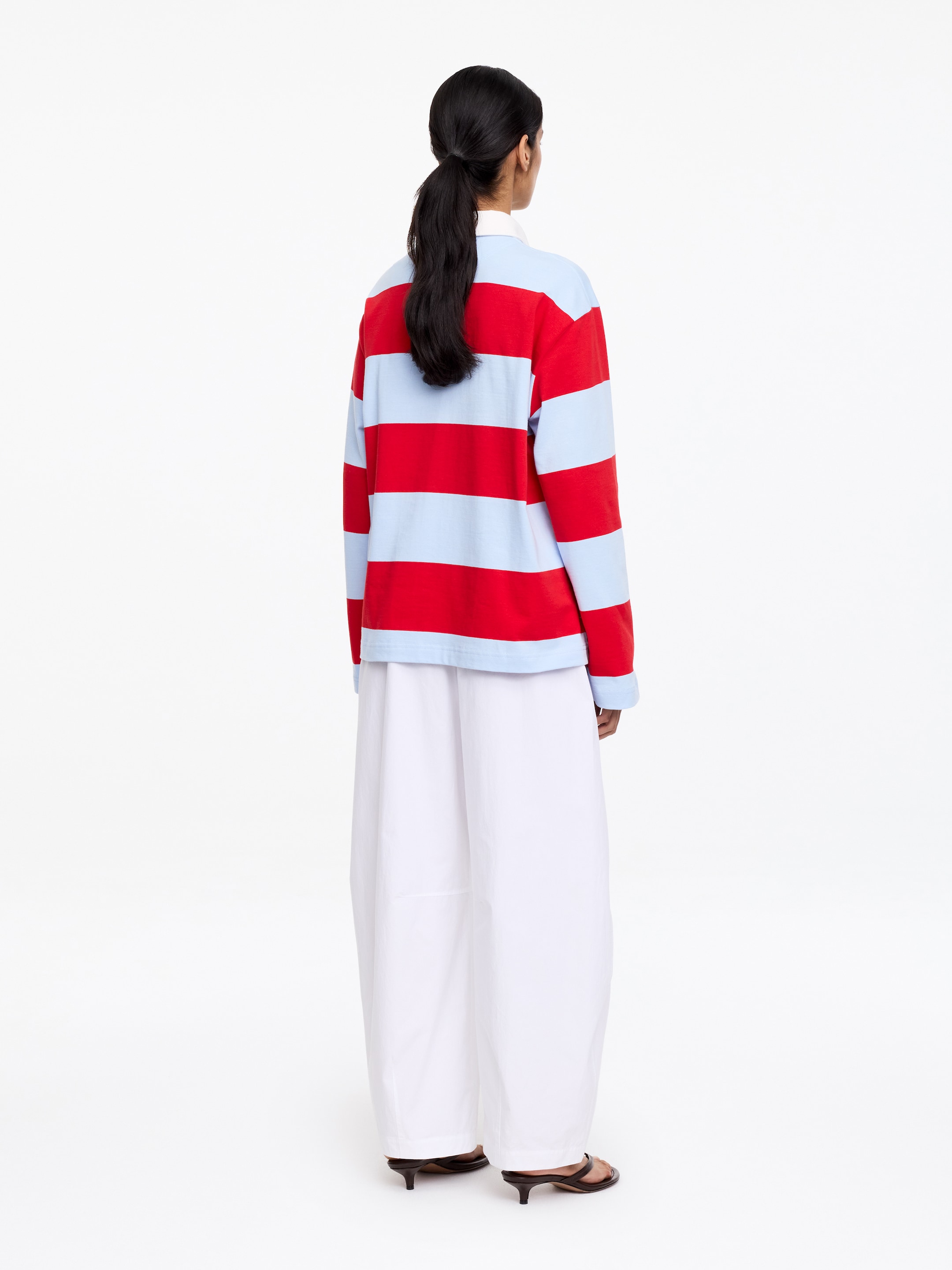 Polo en coton - Rouge/Bleu - Regular fit - Femme - StillMedia/Lookbook - 4