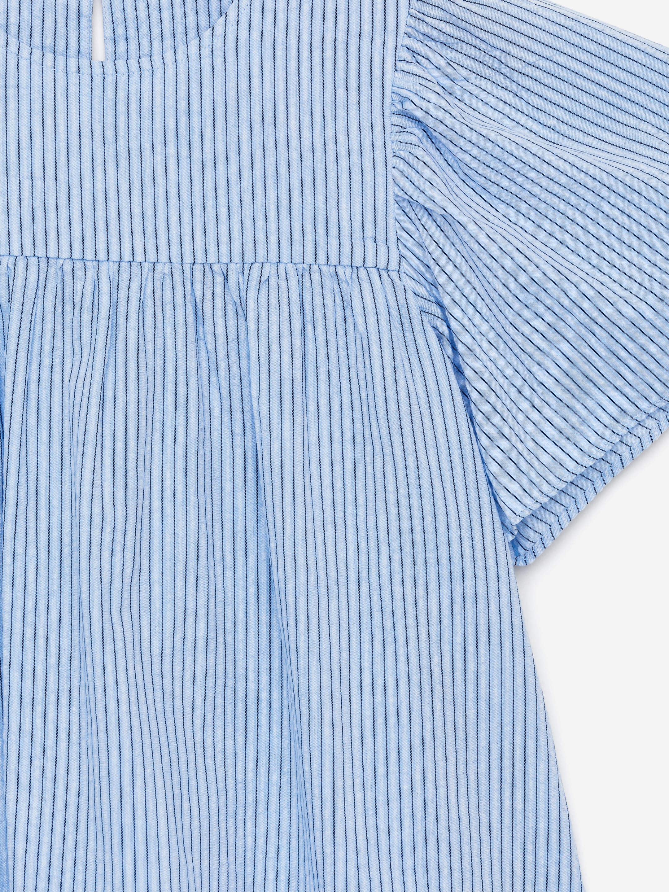 Visa större bild: Klänning i bomullspoplin - Ljusblå/randig - BARN | H&M SE 3