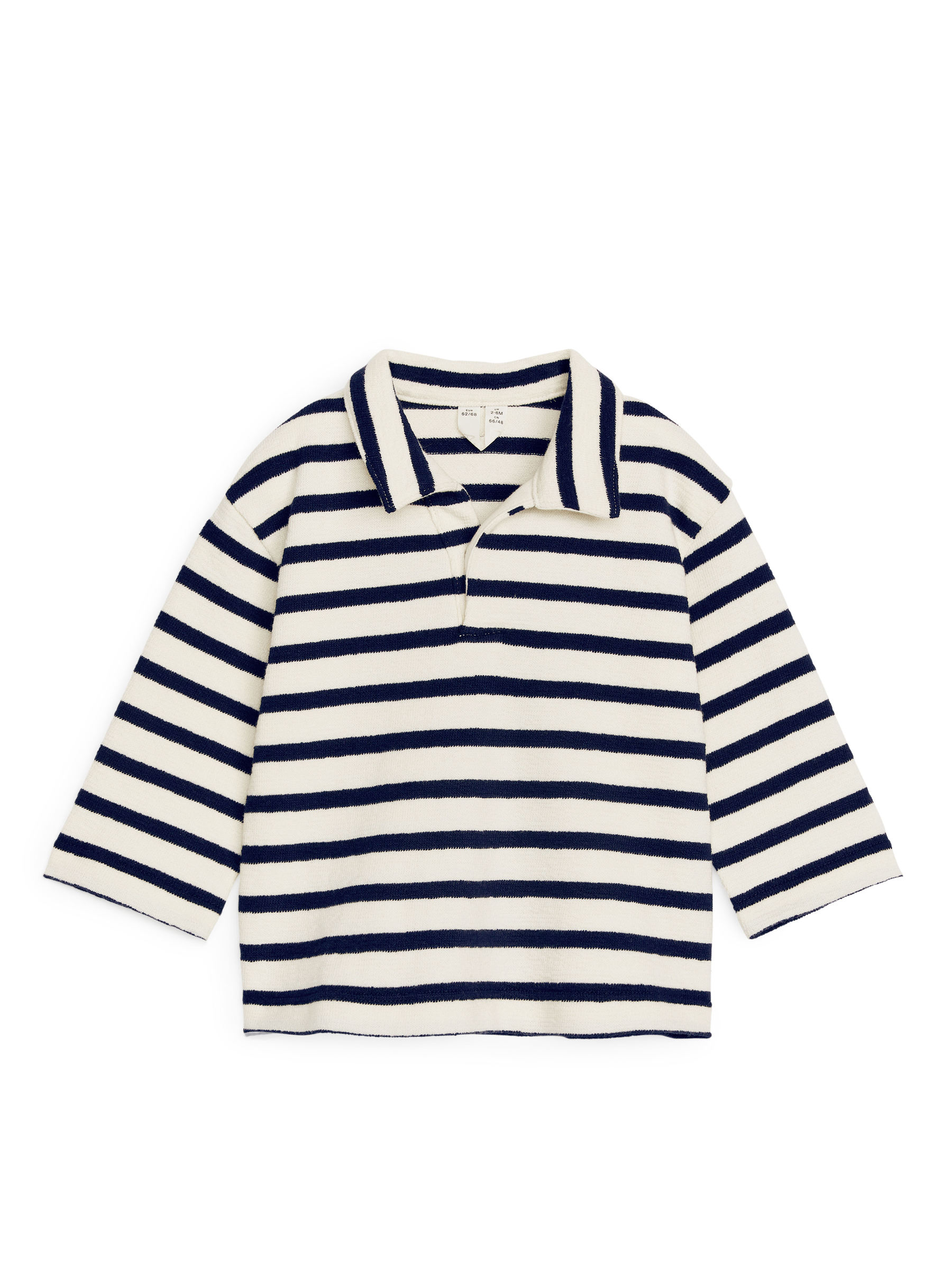 Langarm-Polohemd aus Frottee - Weiß/Dunkelblau - Regular Fit - Kinder - StillMedia/DescriptiveStillLife - 3