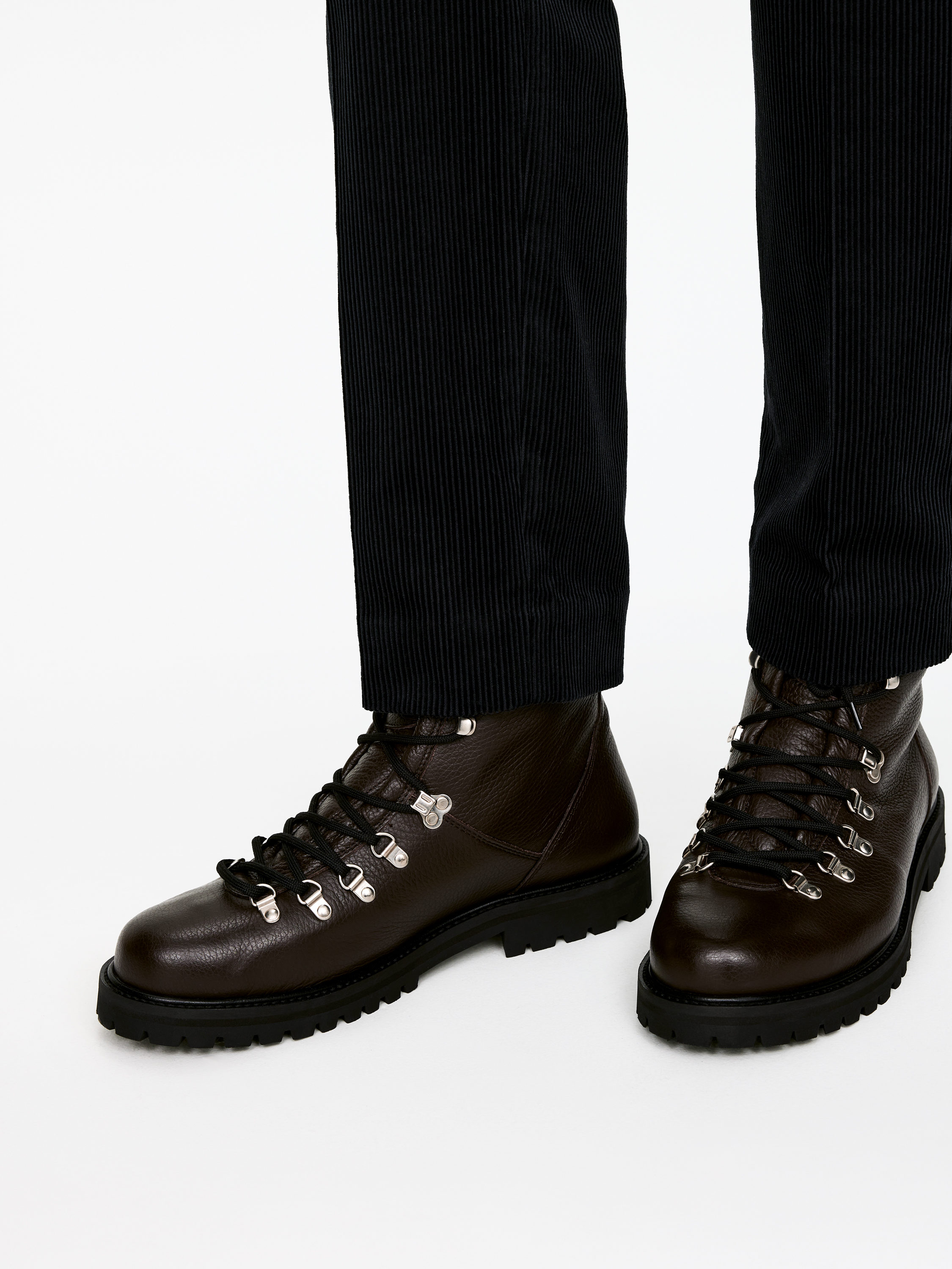 Leather Hiking Boots - Dark Brown - Men - StillMedia/Lookbook - 9