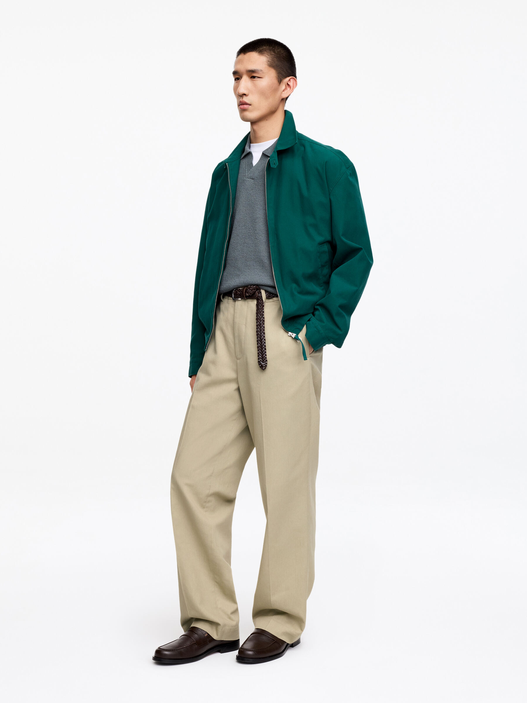 Wide Cotton Linen Trousers - Mole - Regular fit - Men - StillMedia/Lookbook - 5