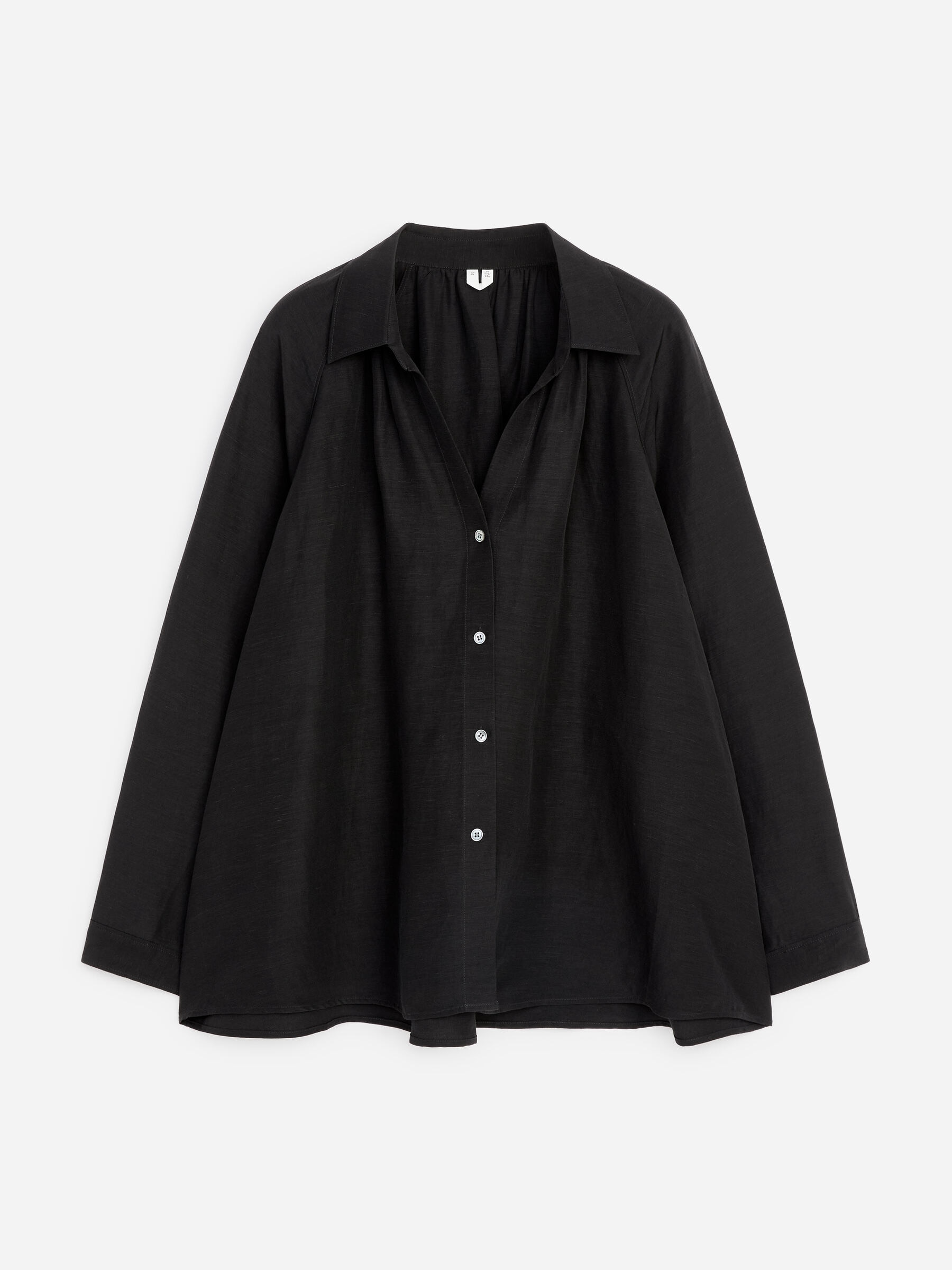 Viscose-Linen Shirt - Black - Regular fit - Women - StillMedia/DescriptiveStillLife - 1