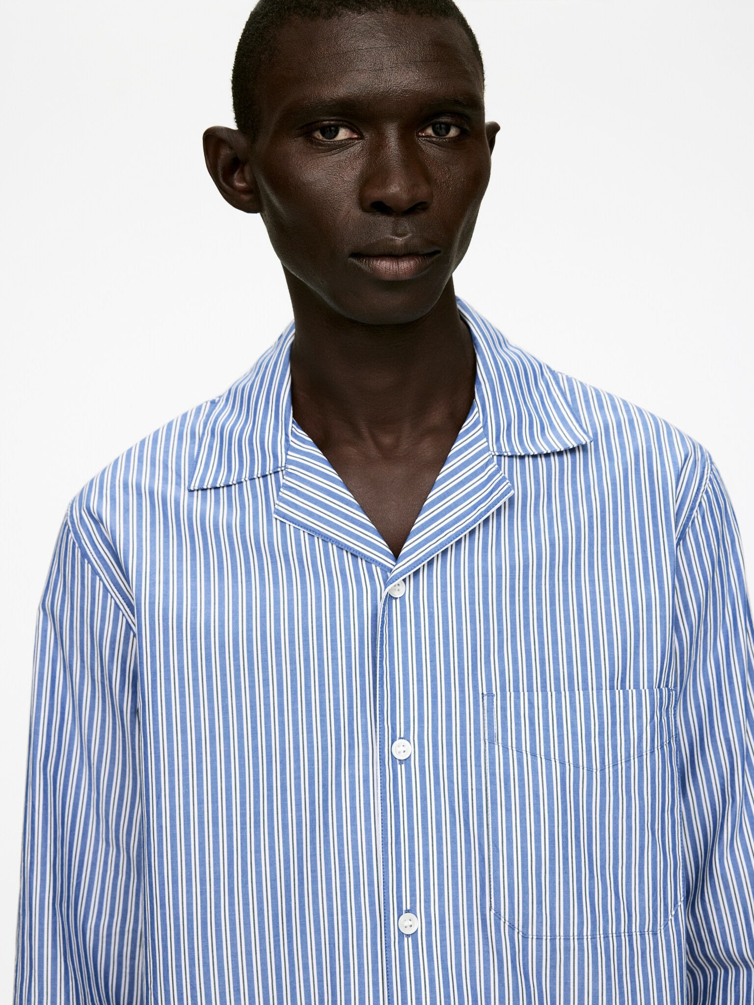 Chemise de pyjama en popeline - Bleu/Blanc/Bleu/Rayures - 5
