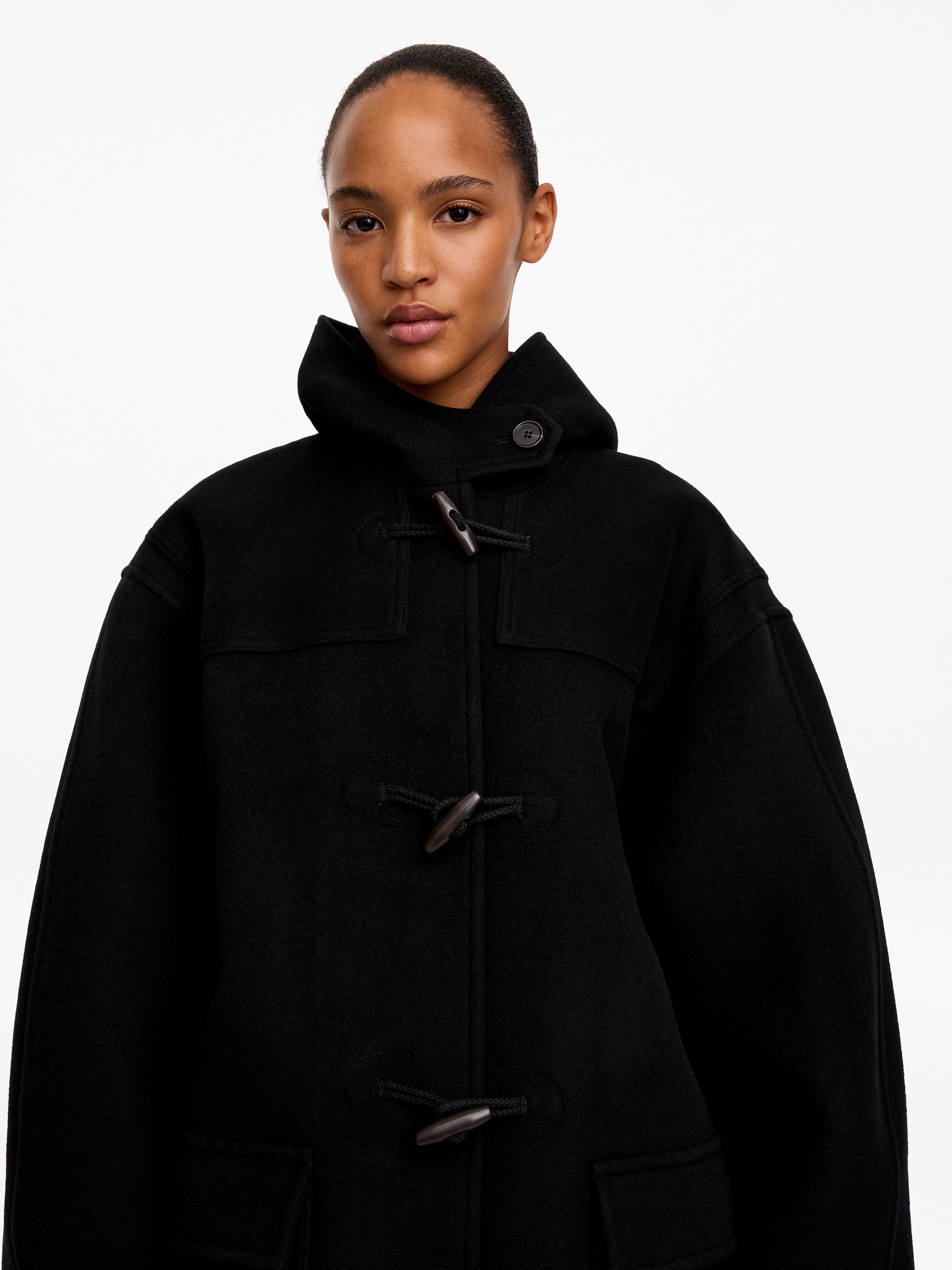Wool-Blend Duffle Coat - Black - Relaxed fit - women - StillMedia/Lookbook - 2