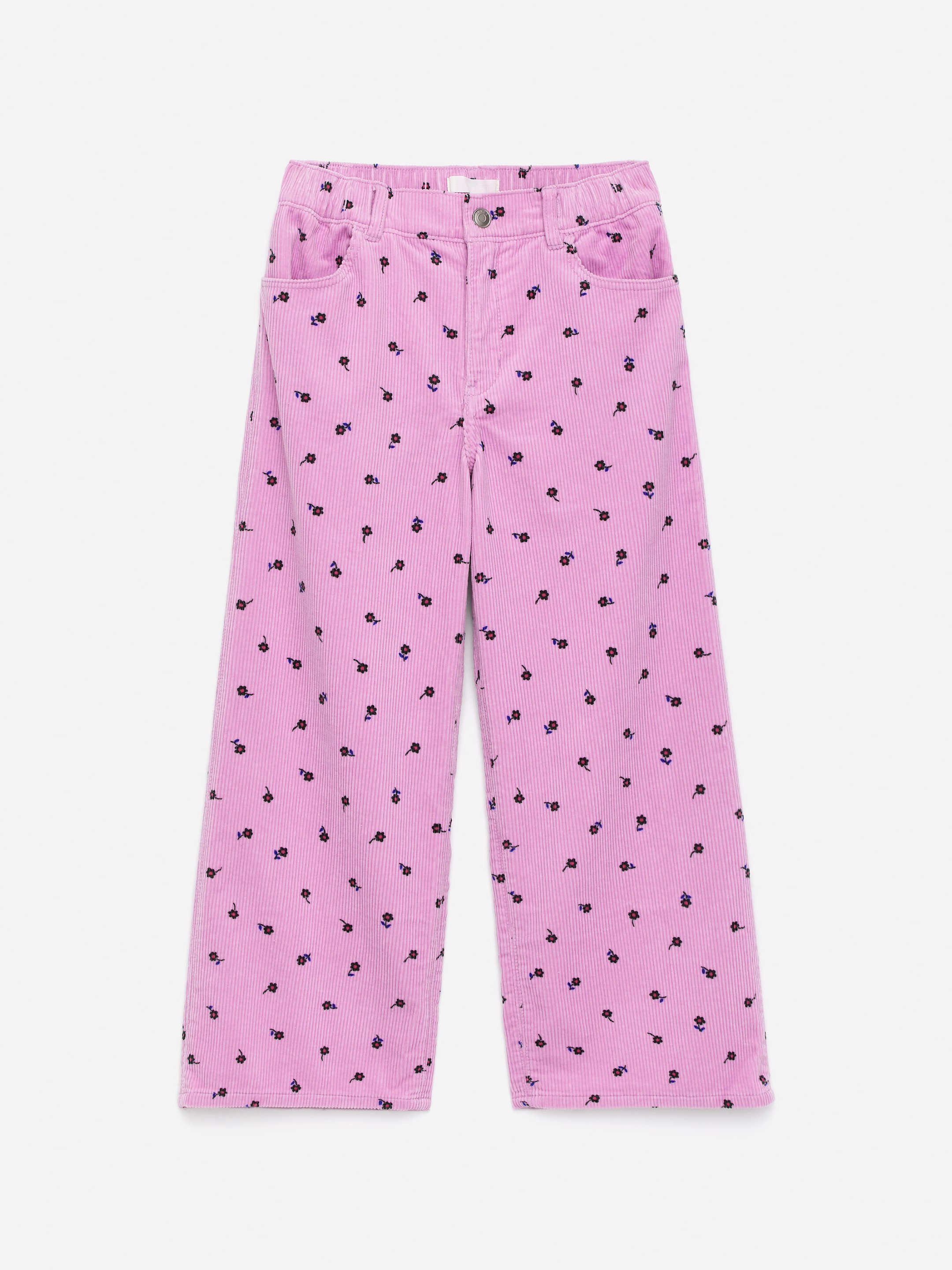 Zobacz większy obraz: Szerokie sztruksowe spodnie - Różowy/kwiaty - Dziecko | H&M PL 1