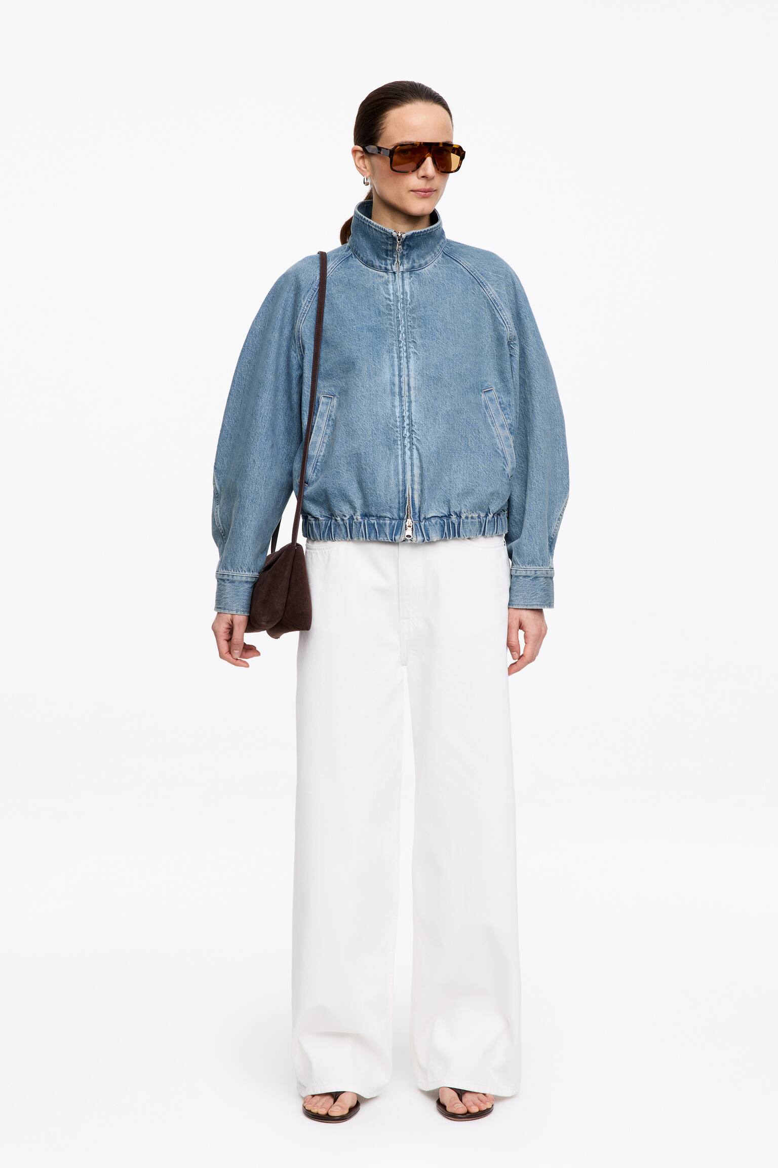 Giacca corta in denim - Blu - 3