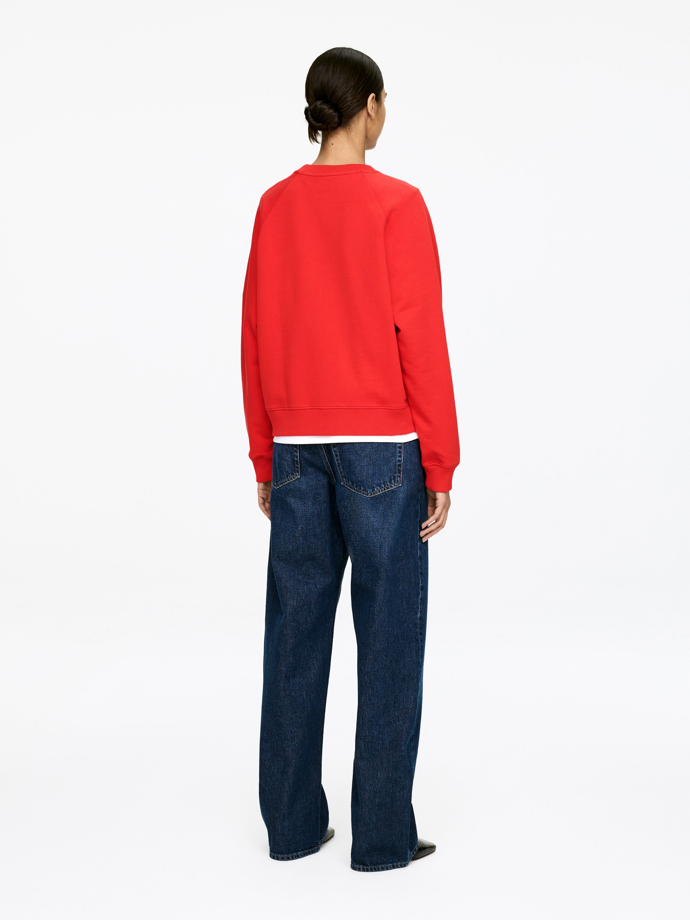 Terry Sweatshirt - Red - Regular fit - Women - StillMedia/Lookbook - 3