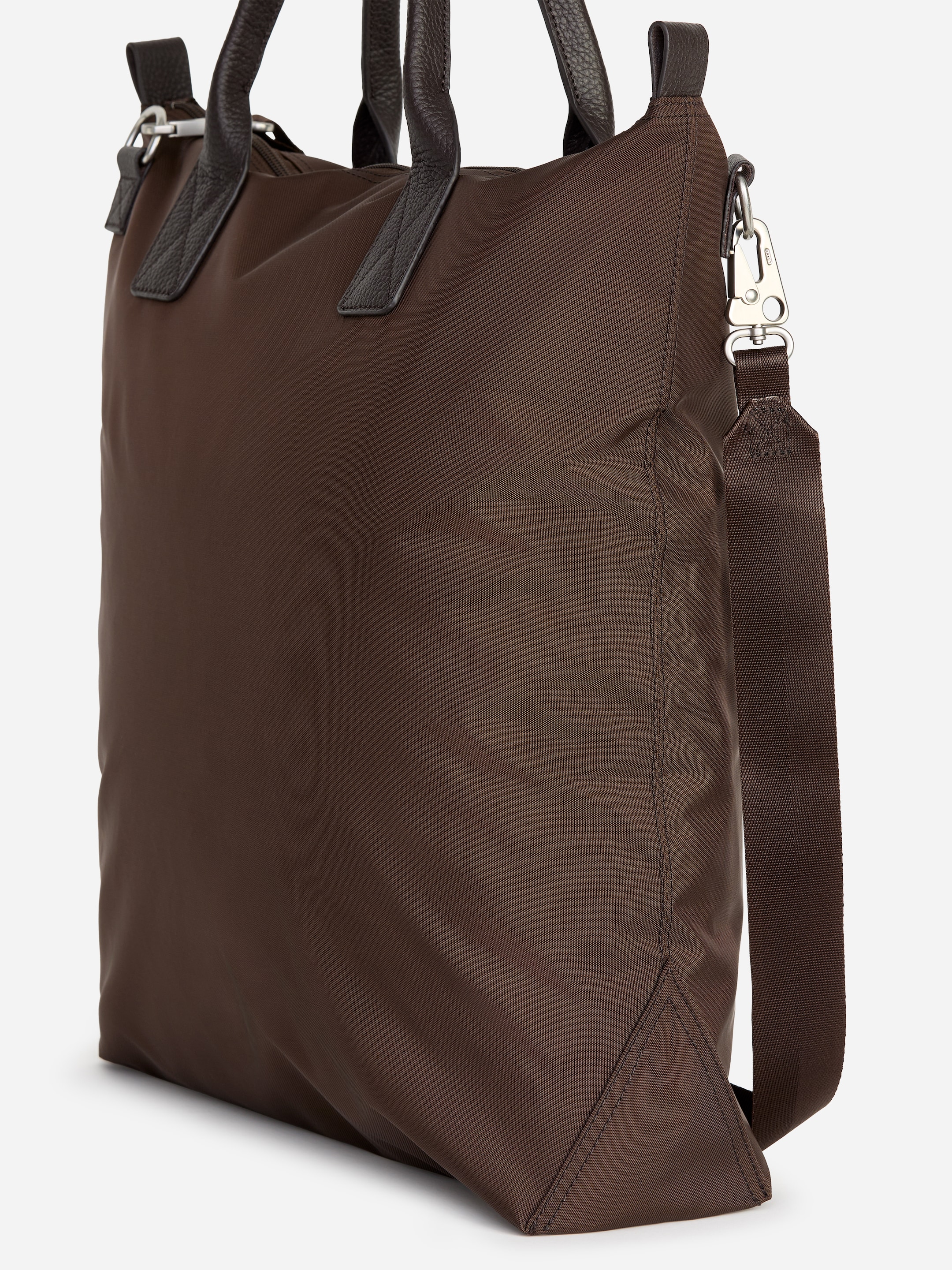 Bolso tote de nailon y piel - Marrón oscuro - men - StillMedia/DescriptiveDetail - 1