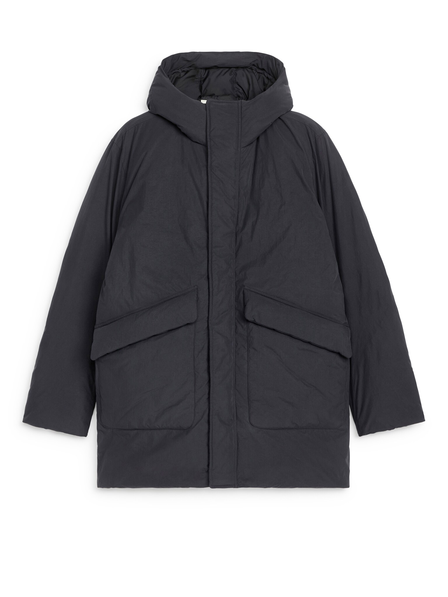 Upcycled Down Hooded Jacket - Dark Blue