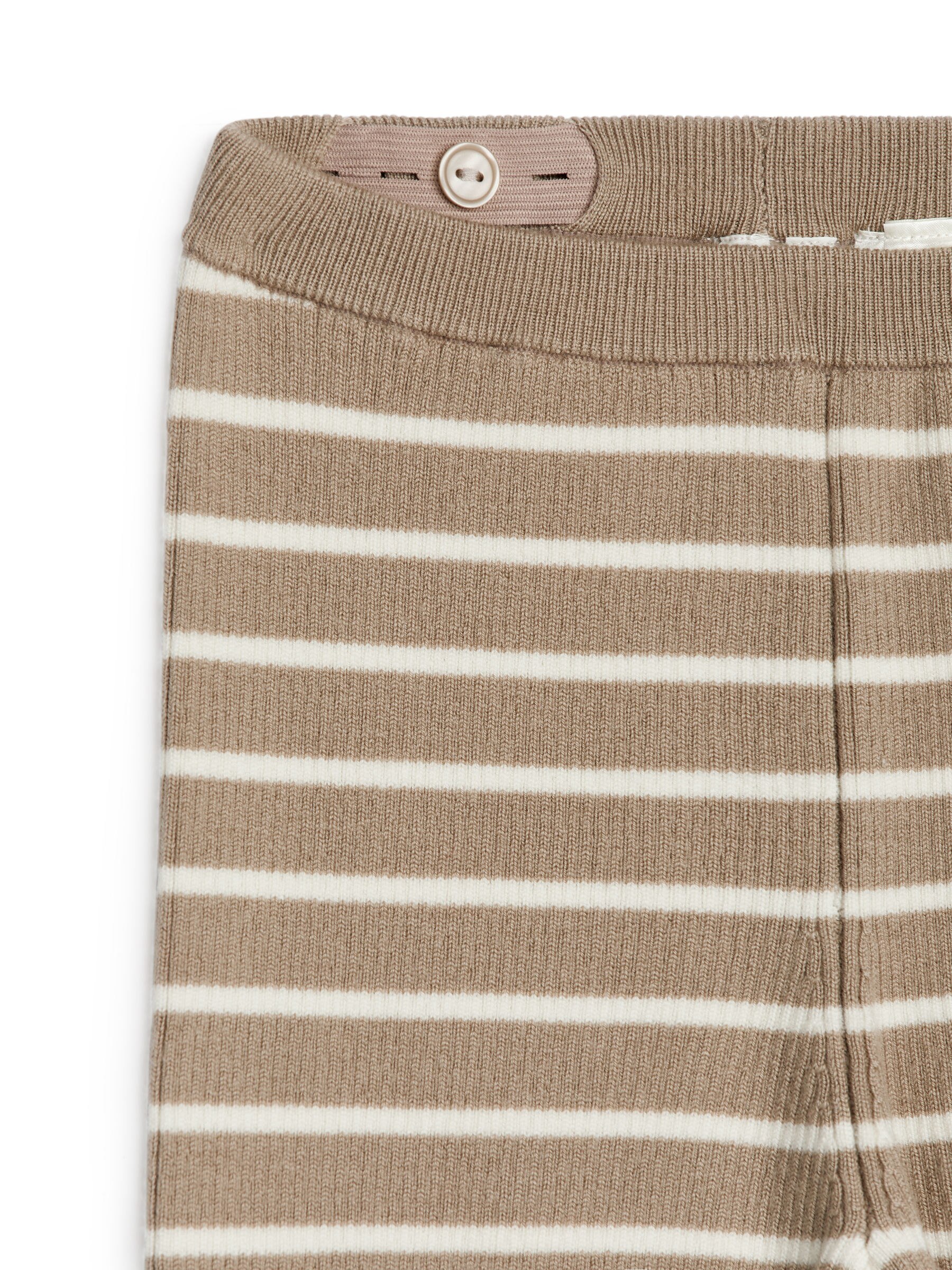Wool-Blend Rib Leggings - Mole/Off White - Regular fit - Children - StillMedia/DescriptiveDetail - 3