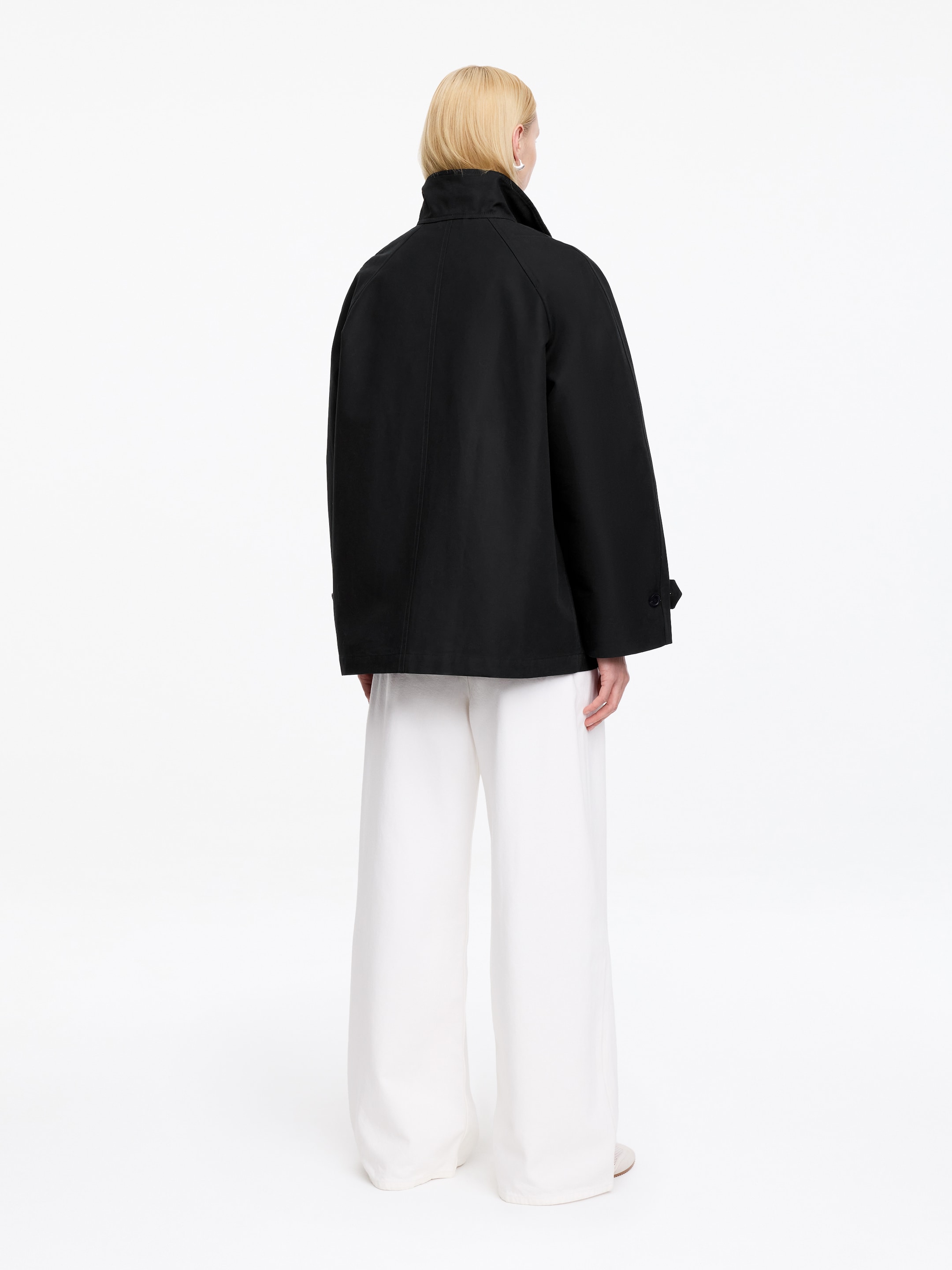 Corduroy-Collar Jacket - Black - Loose fit - Women - StillMedia/Lookbook - 9