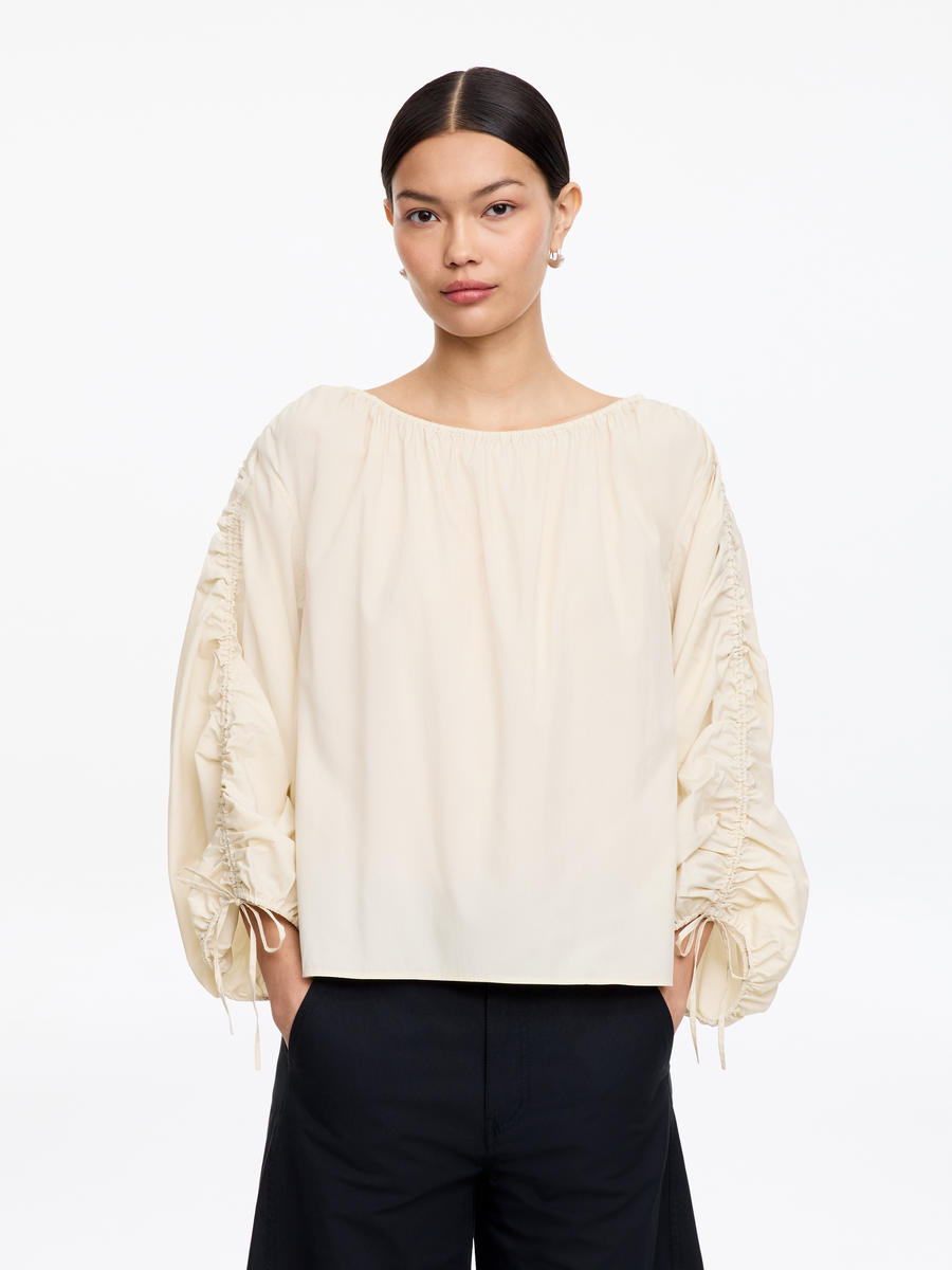 ARKET Women's  Gathered Blouse Beige,  size S