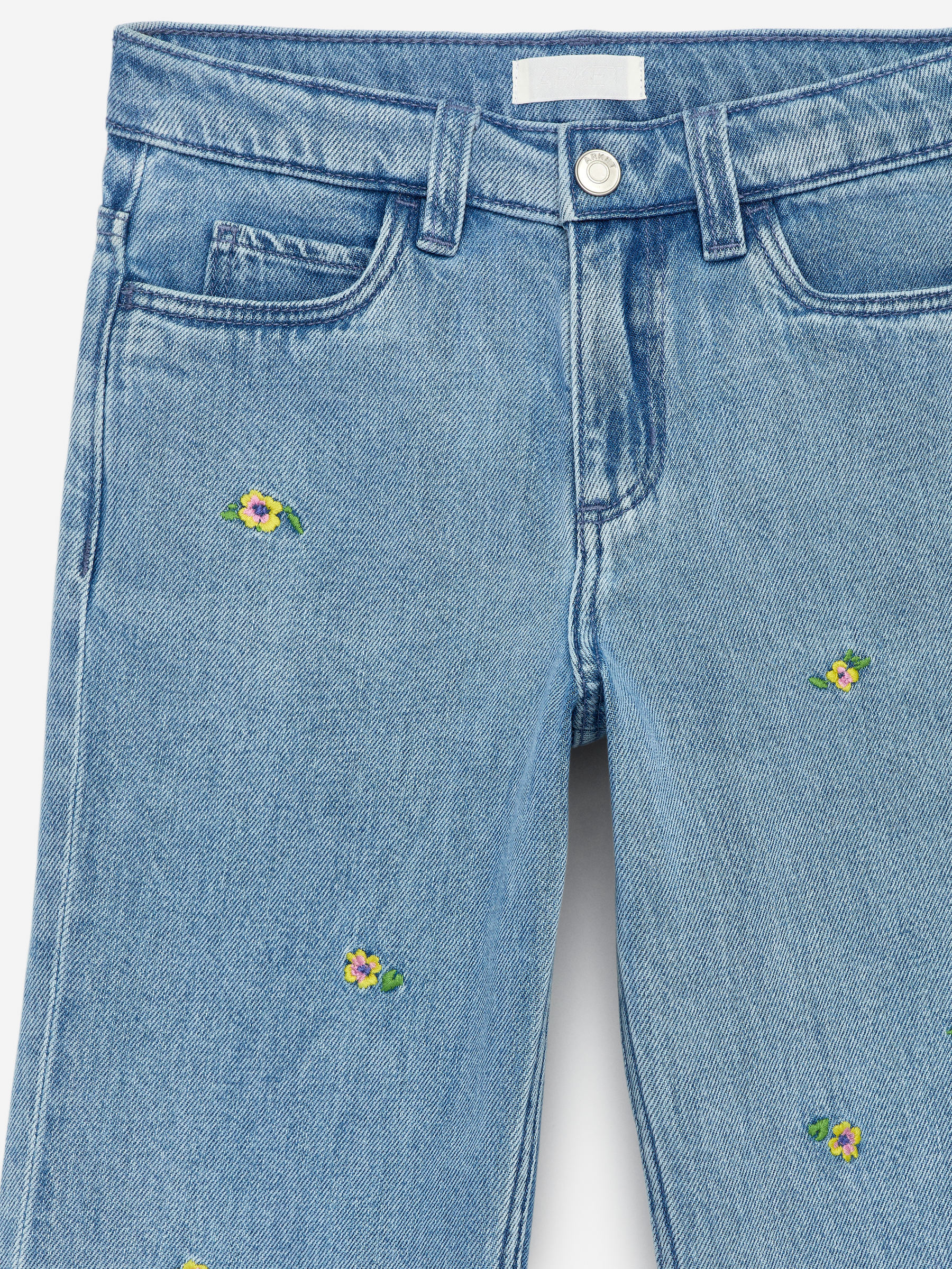 Embroidered Denim Trousers - Blue/Flower Embroidery - Relaxed fit - Children - StillMedia/DescriptiveDetail - 3