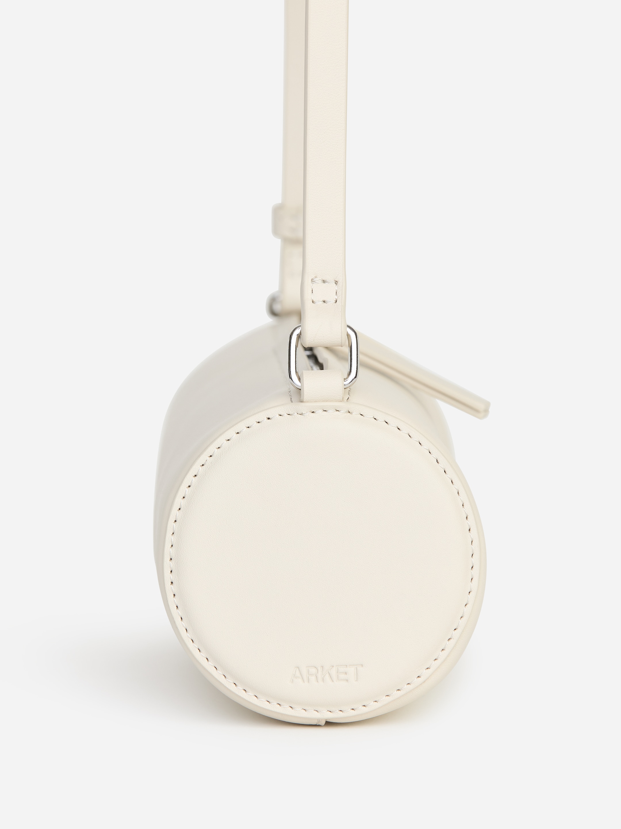 Borsa a spalla cilindrica in pelle - Bianco sporco - women - StillMedia/DescriptiveDetail - 3