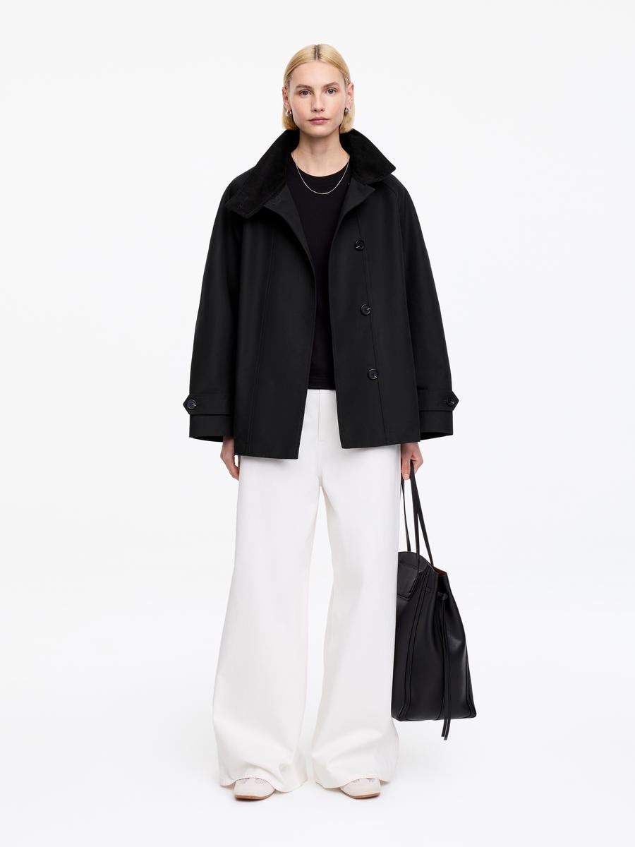 Arket Kvinders Sort Corduroy-Collar Jacket -, M