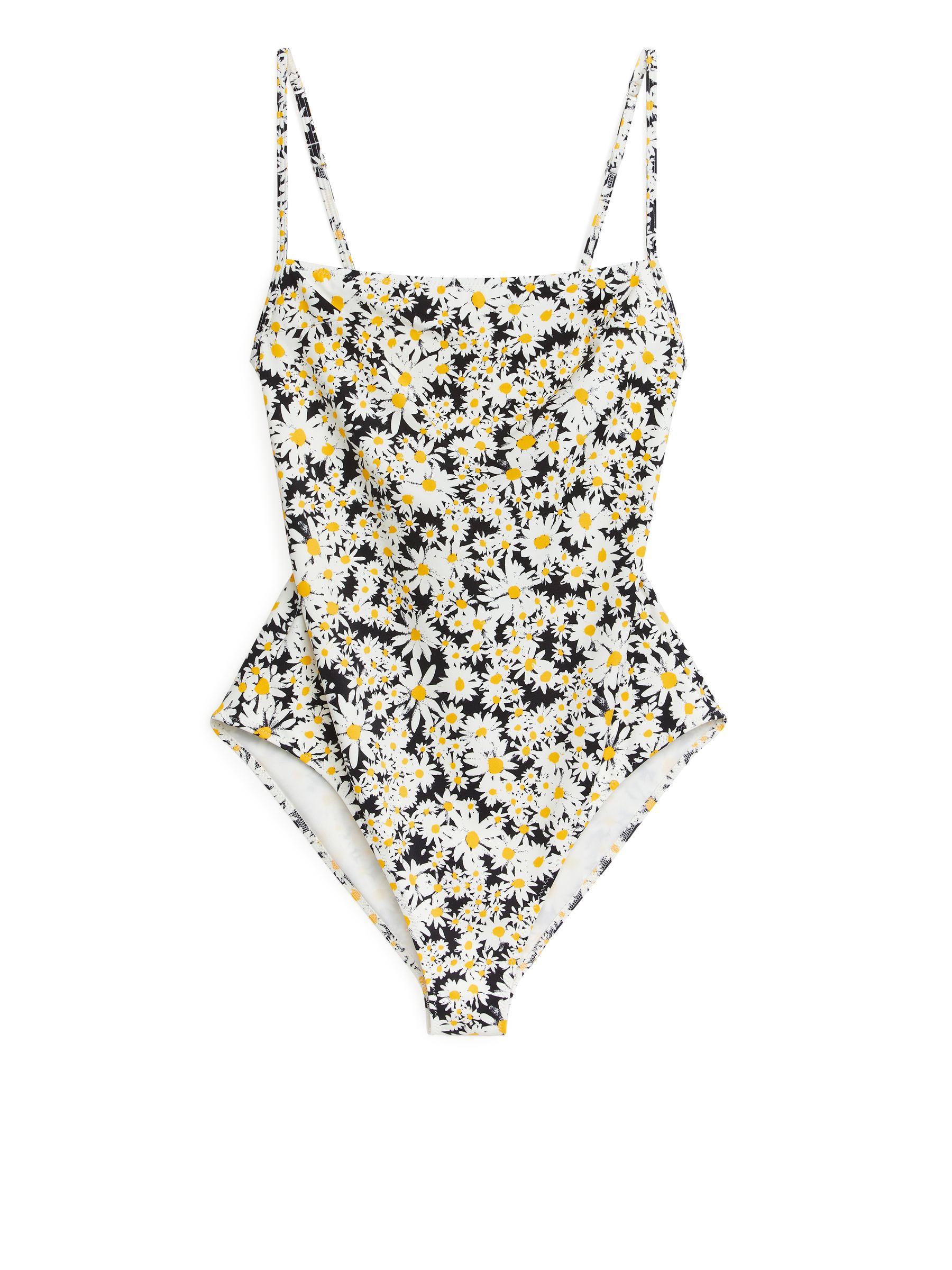 Badeanzug mit rechteckigem Ausschnitt - Blau/Weiß/Gelb - Regular Fit - Damen - StillMedia/DescriptiveStillLife - 1