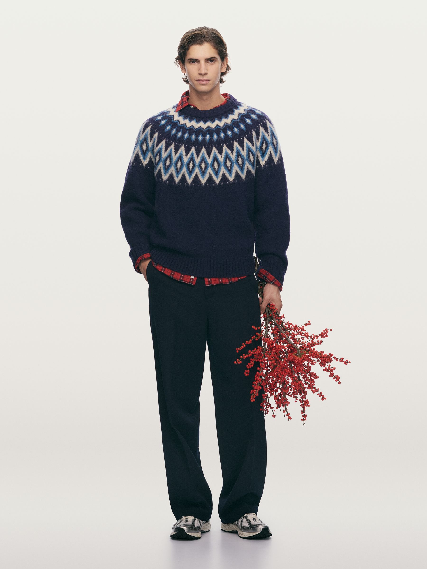 Loose Fit Wool Trousers - Dark Blue - Loose fit - Men - StillMedia/Environmental - 1