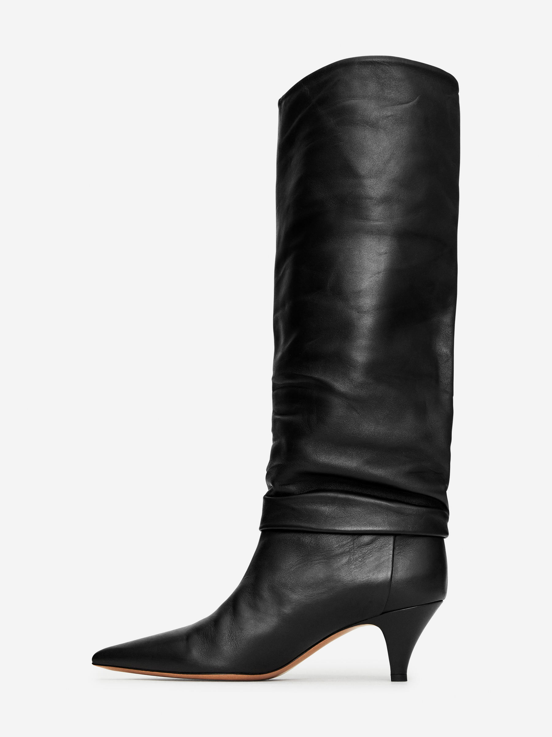 Slouchy Leather Boots - Black - Women - StillMedia/DescriptiveStillLife - 12