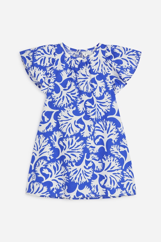 Cotton Dress - Blue/White/Blue/Brown/Pink/White - 1