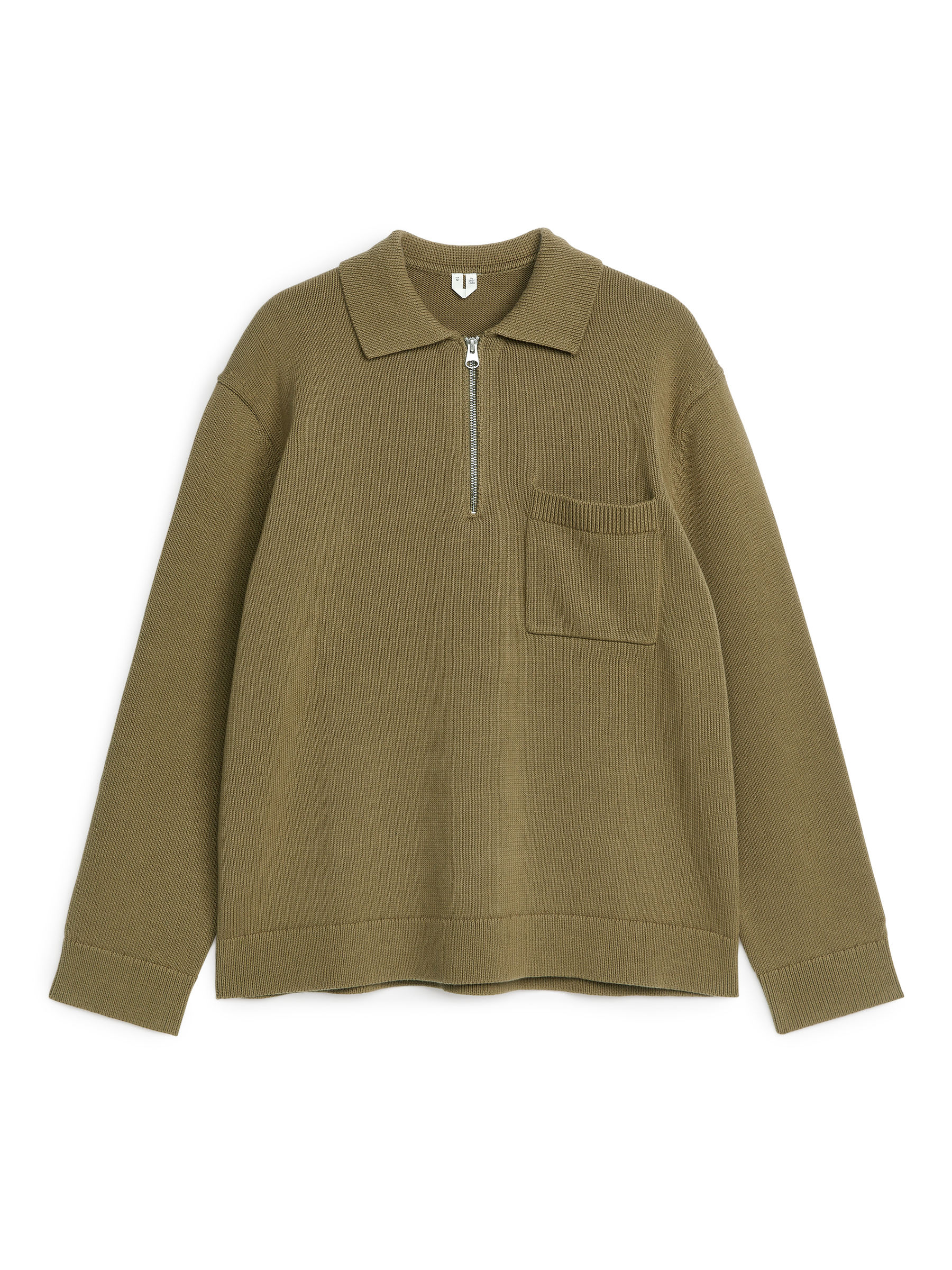 Baumwollpullover mit kurzem Reißverschluss - Khaki - Regular Fit - Herren - StillMedia/DescriptiveStillLife - 2