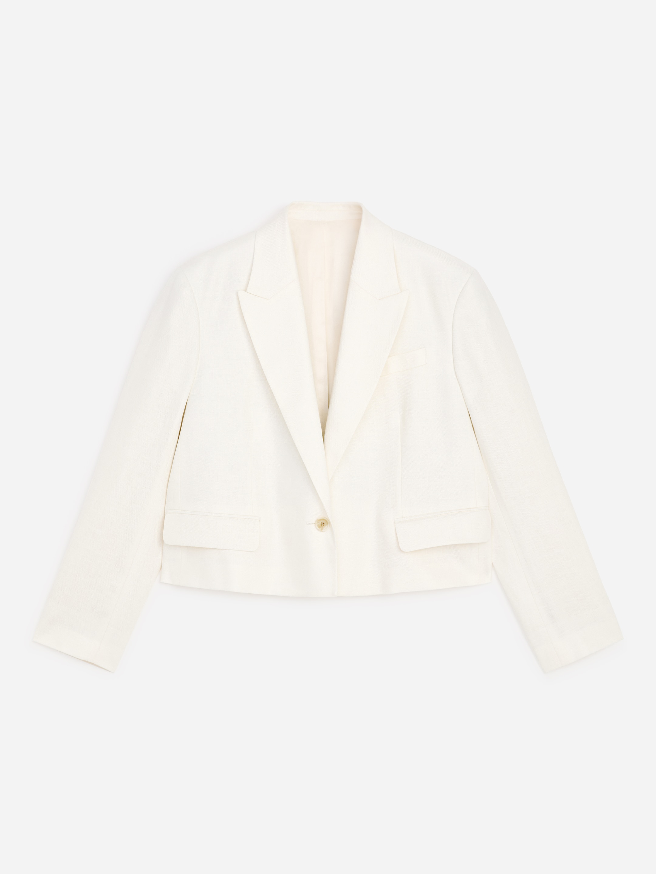 Linen Blazer-#F4F3E9-19564