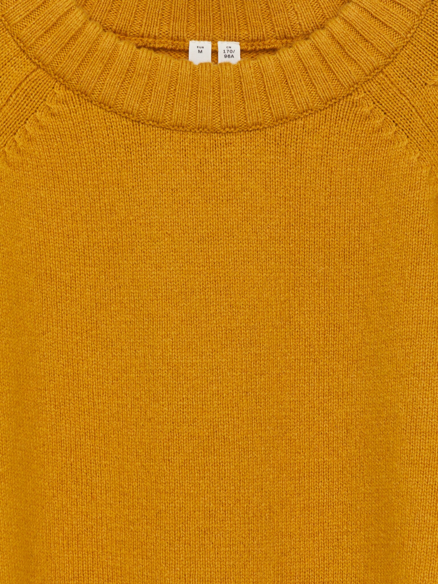 Pull en laine à poignets repliés - Jaune foncé/Blanc cassé/Bleu foncé - 5