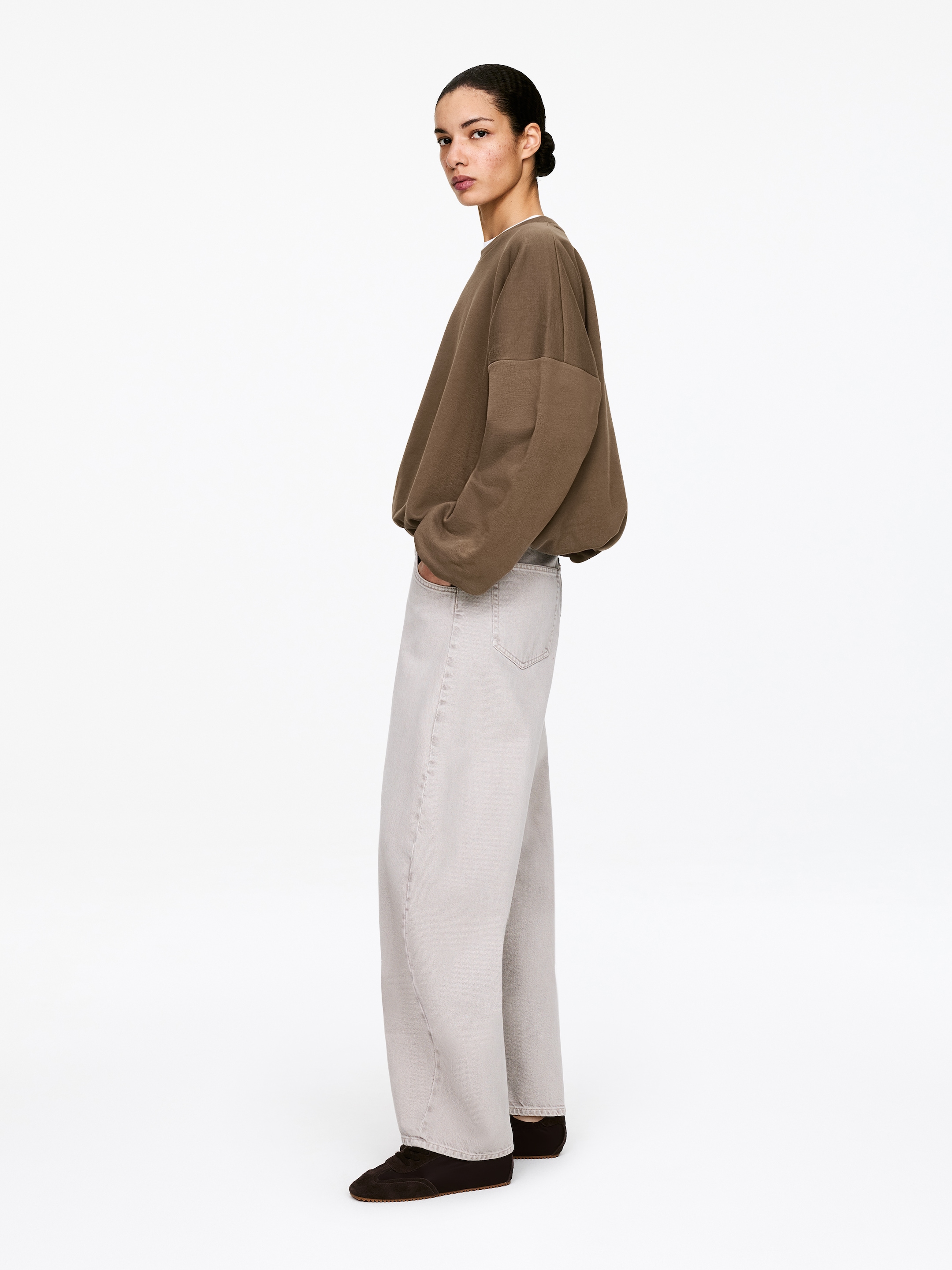 Bluza typu bombka - Brązowy - Fason normalny - Women - StillMedia/Lookbook - 3
