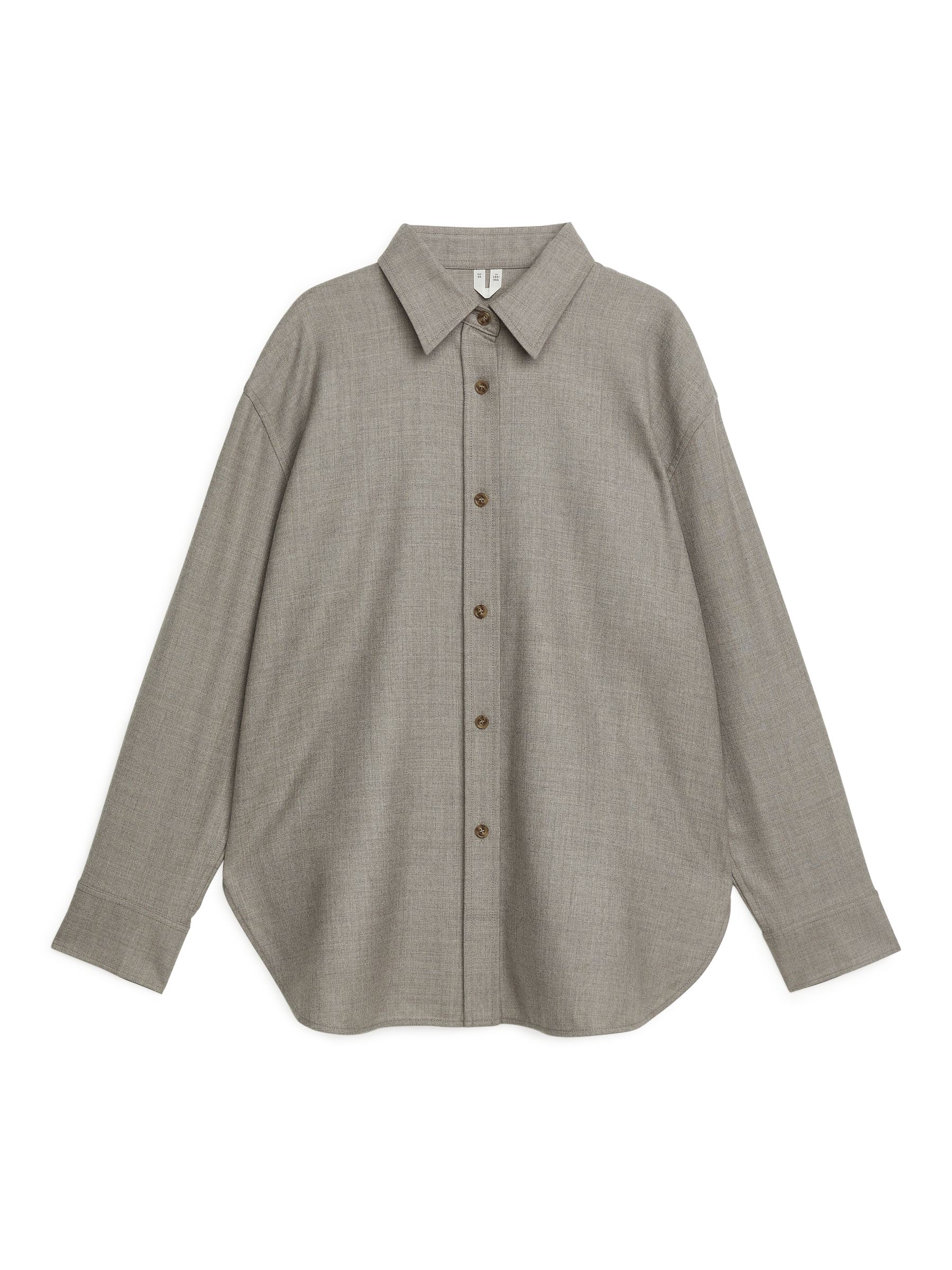 Relaxed Wool Flannel Shirt-#A09580-10852