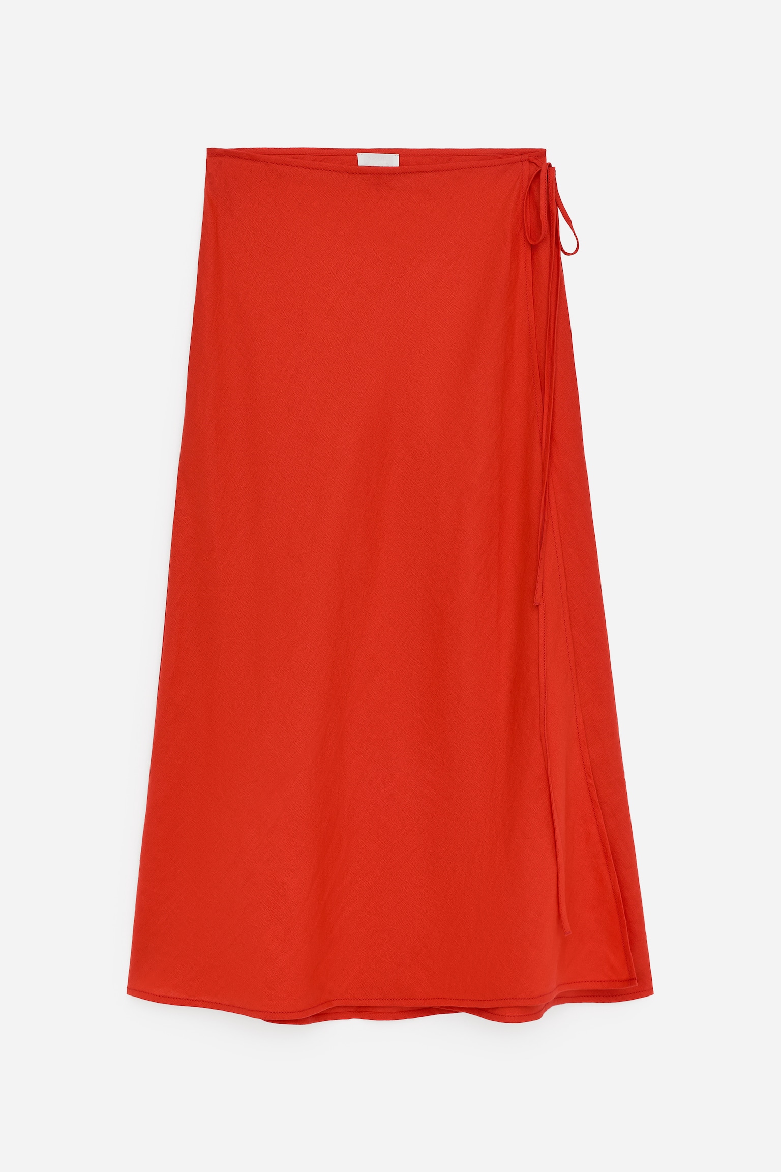 Omlottkjol i linne - Röd/Black - 2