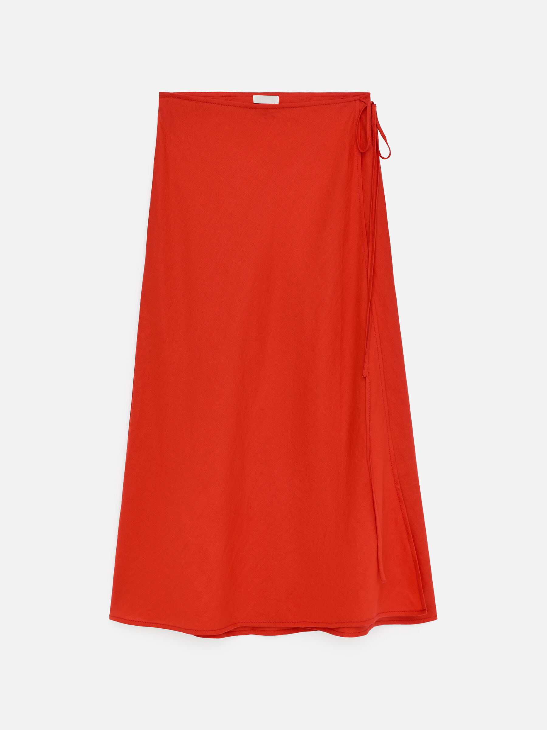 Omlottkjol i linne - Röd - Regular fit - Women - StillMedia/DescriptiveStillLife - 1