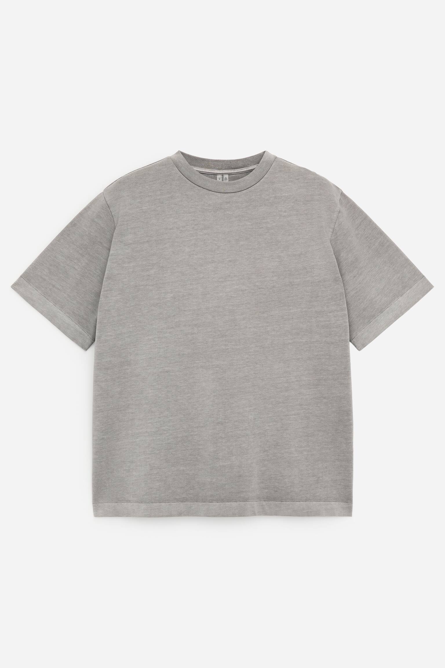 Luźny T-shirt - Szary/Wyblakły zielony/Niebieski/Beżowy - 2