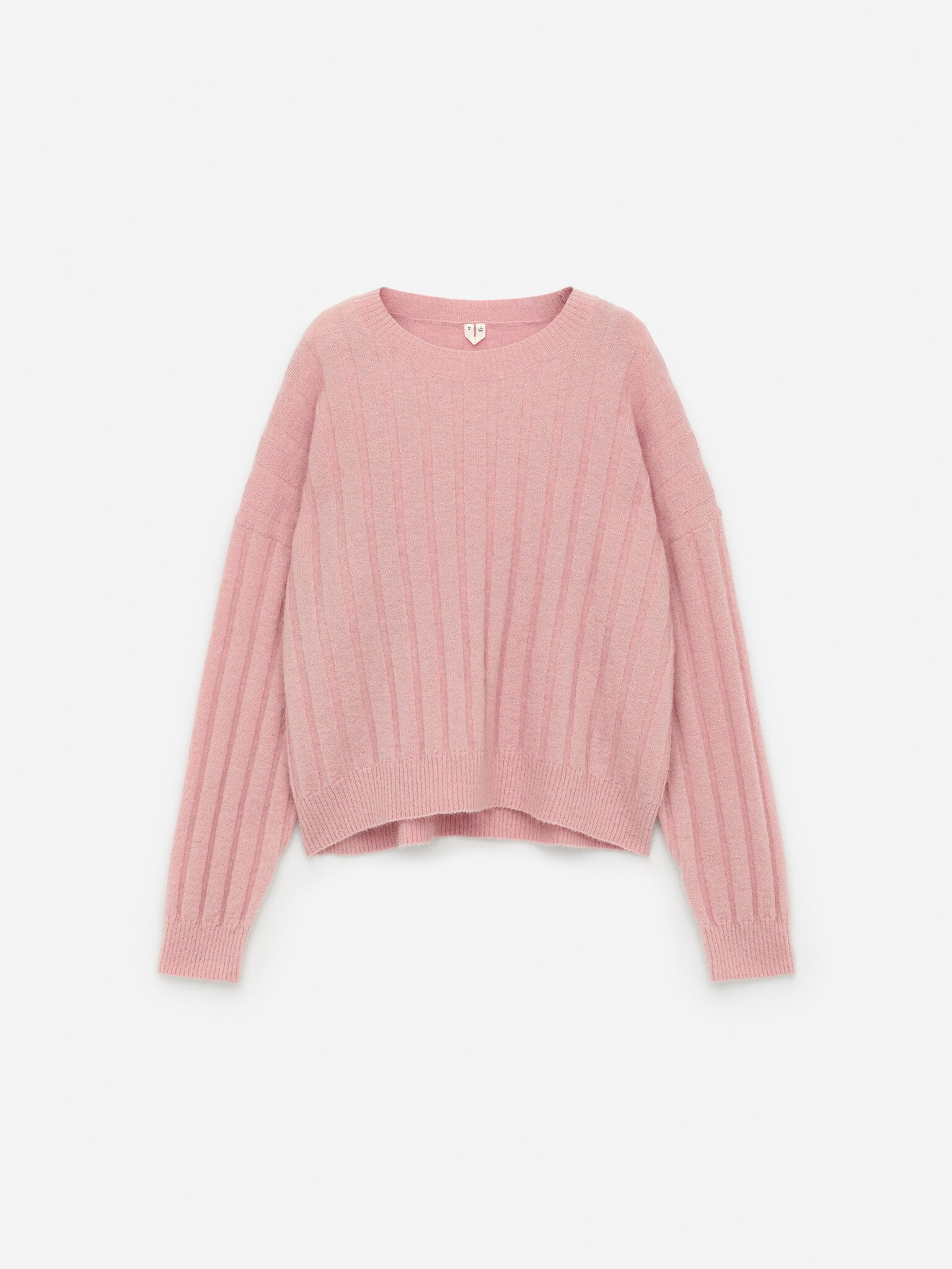Mohair Wool-Blend Jumper - Dusty Pink/Dark Brown - 2