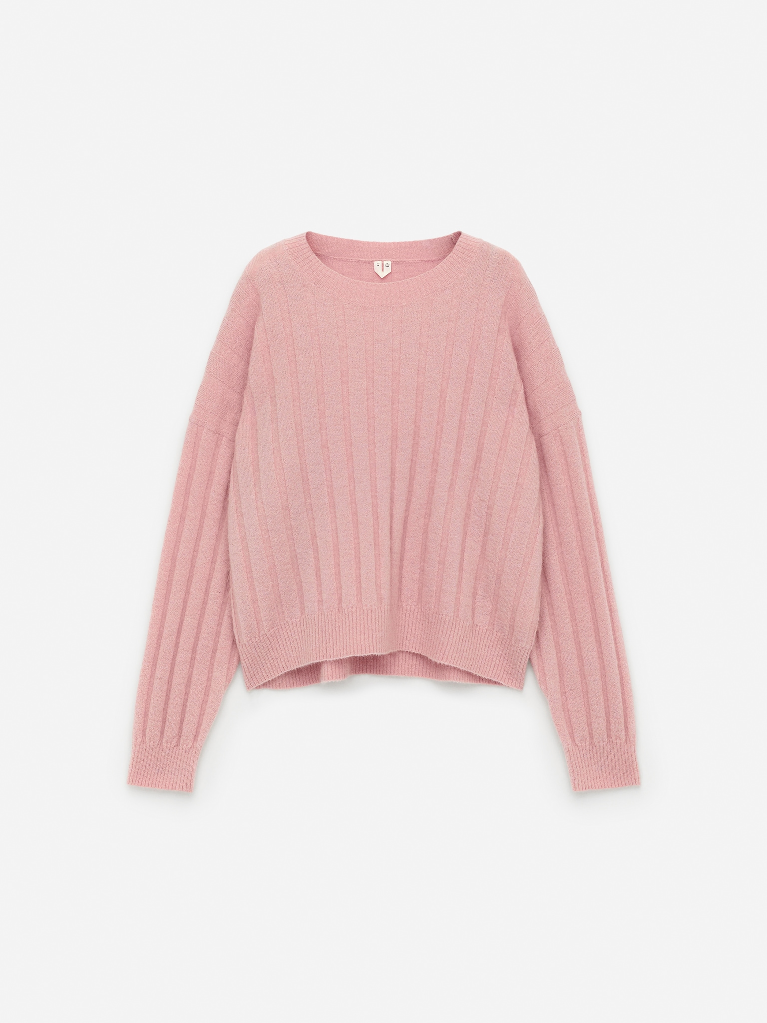 Pullover aus Mohair und Wolle - Altrosa/Dunkelbraun