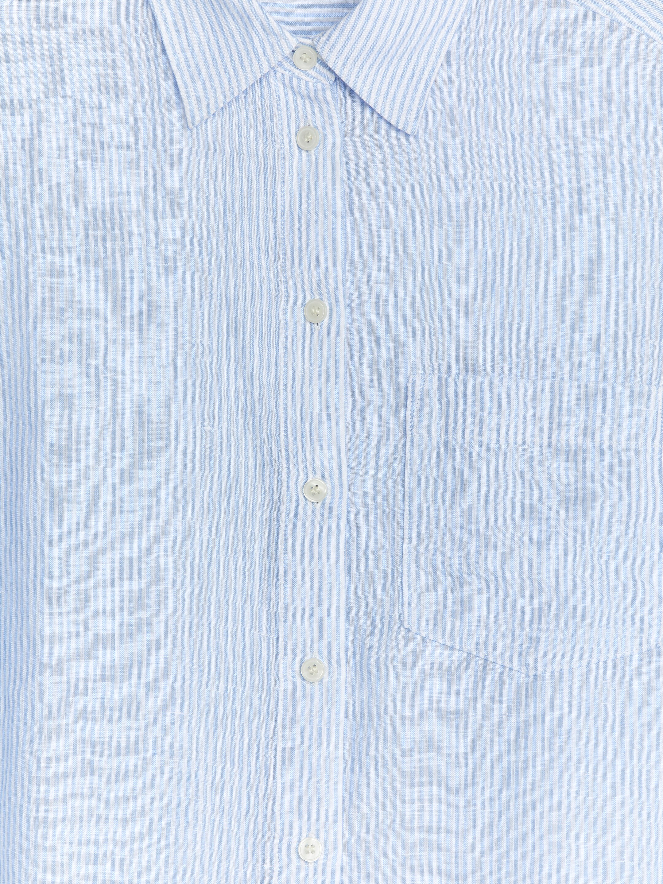 Größeres Bild anzeigen: Leinenhemd - Weiß/Blau - Ladies | H&M AT 2