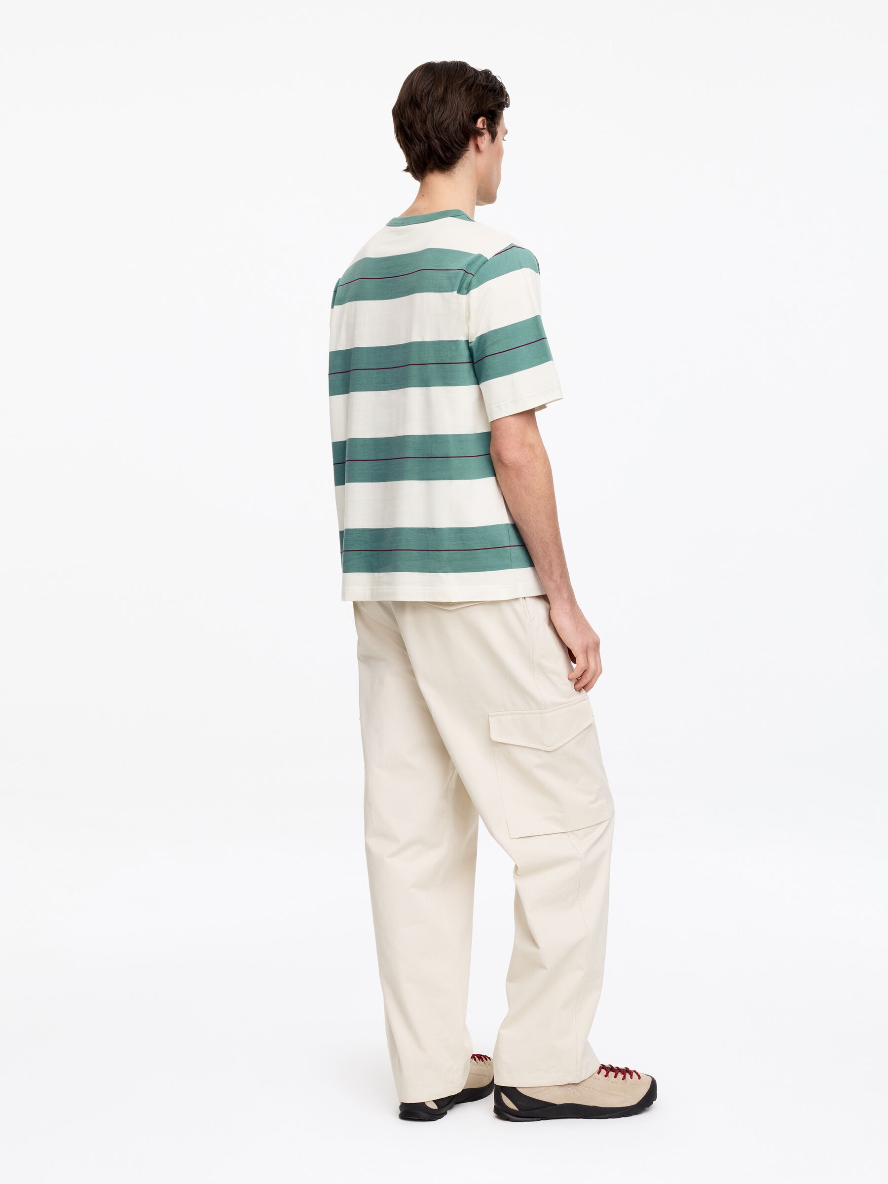 Luźny bawełniany T-shirt - Zielony/Biały - Fason swobodny - Men - StillMedia/Lookbook - 4