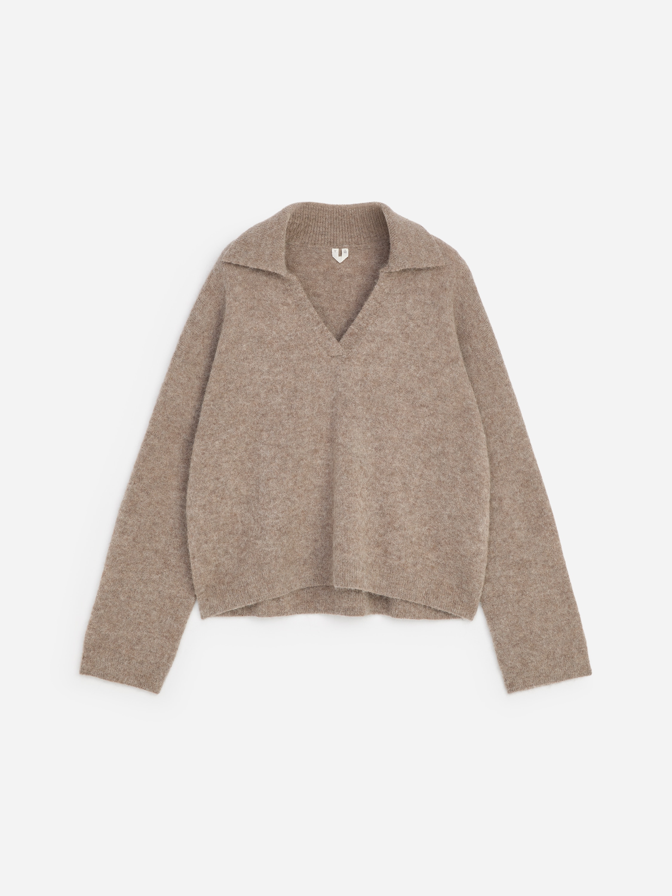 Trui van een alpacawolmix - Beige/Off White/Grijs gemêleerd