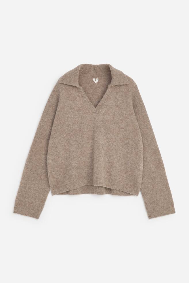 Jersey de mezcla de lana y alpaca - Beige/Blanco roto/Gris jaspeado - 1