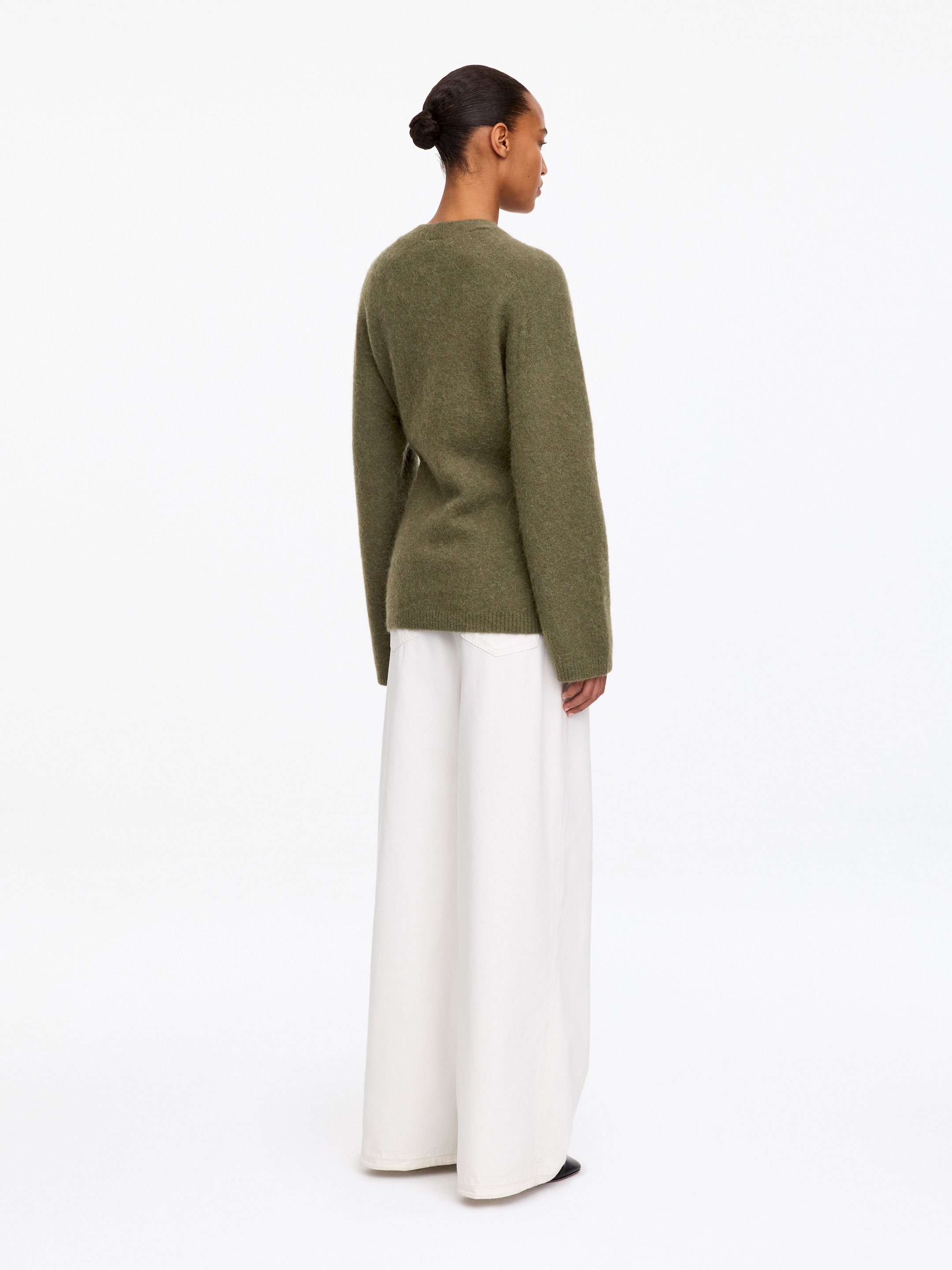 Cardigan in misto alpaca e lana - Verde kaki - Regular fit - women - StillMedia/Lookbook - 2