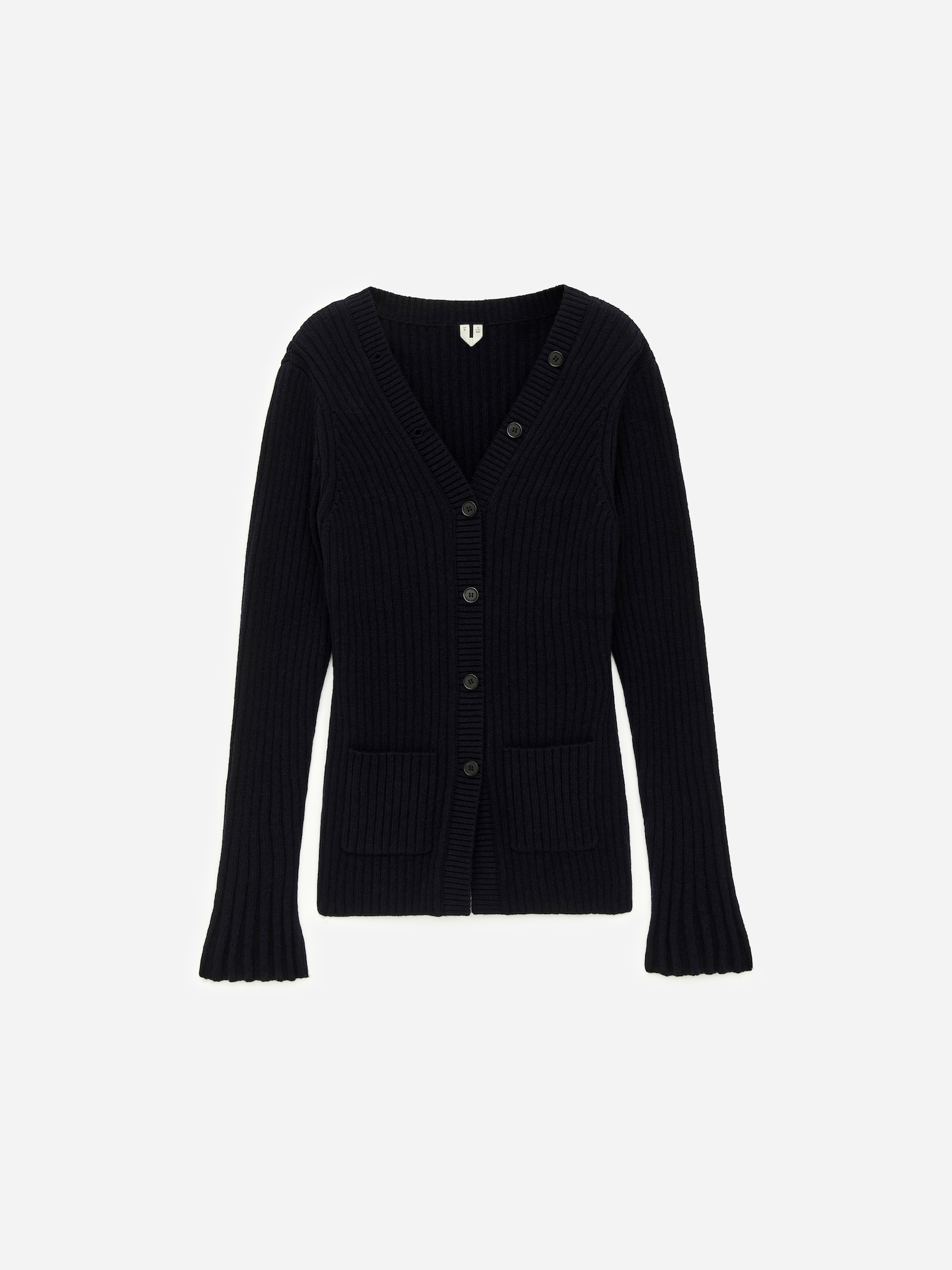 Rib-Knit Cardigan - Dark Blue - 2