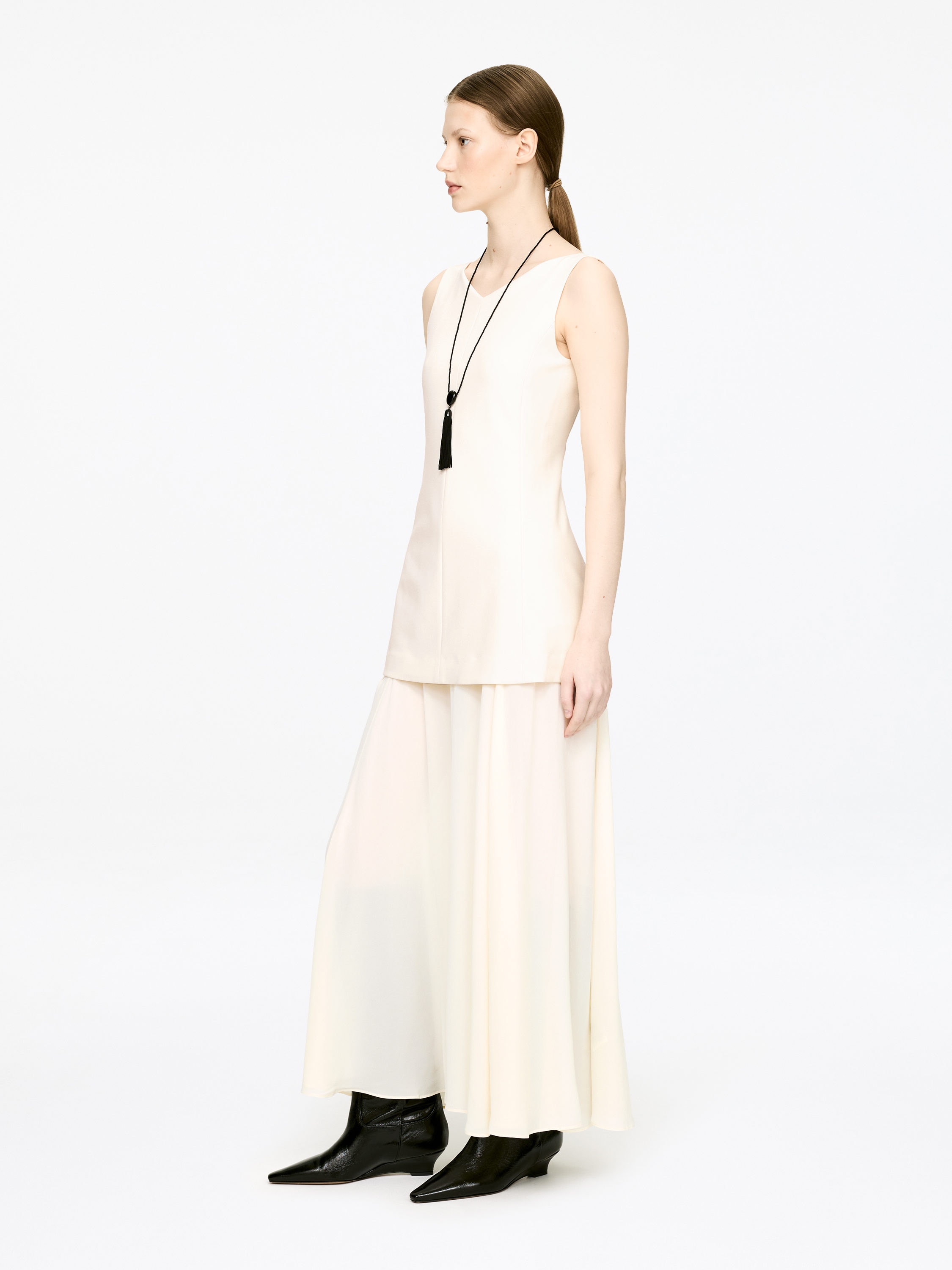 Drop-Waist Dress - Light Beige - Slim fit - Women - StillMedia/Lookbook - 6