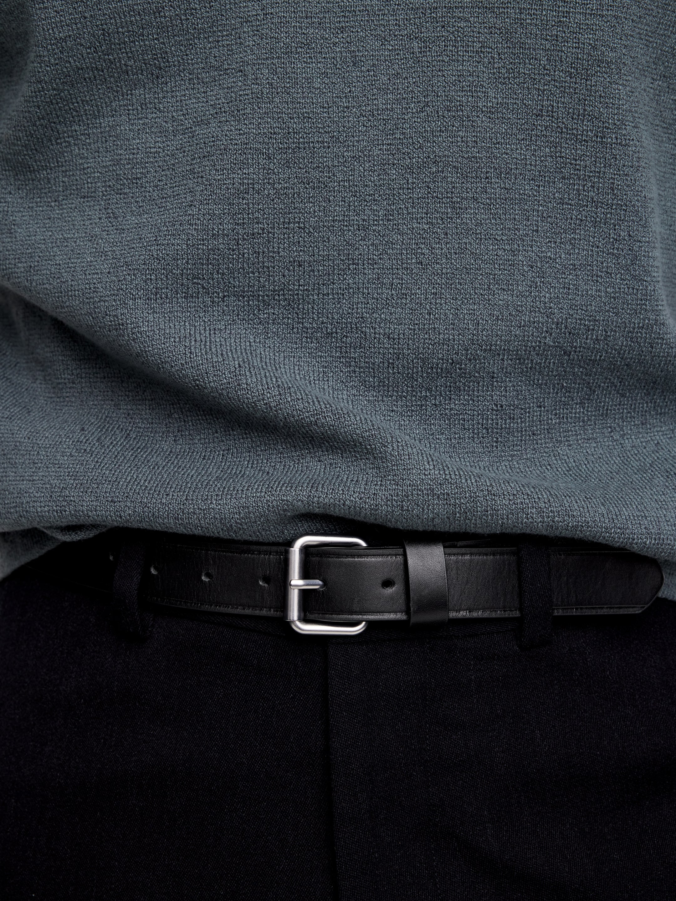 Slim Split Leather Belt - Black - Men - StillMedia/Lookbook - 12