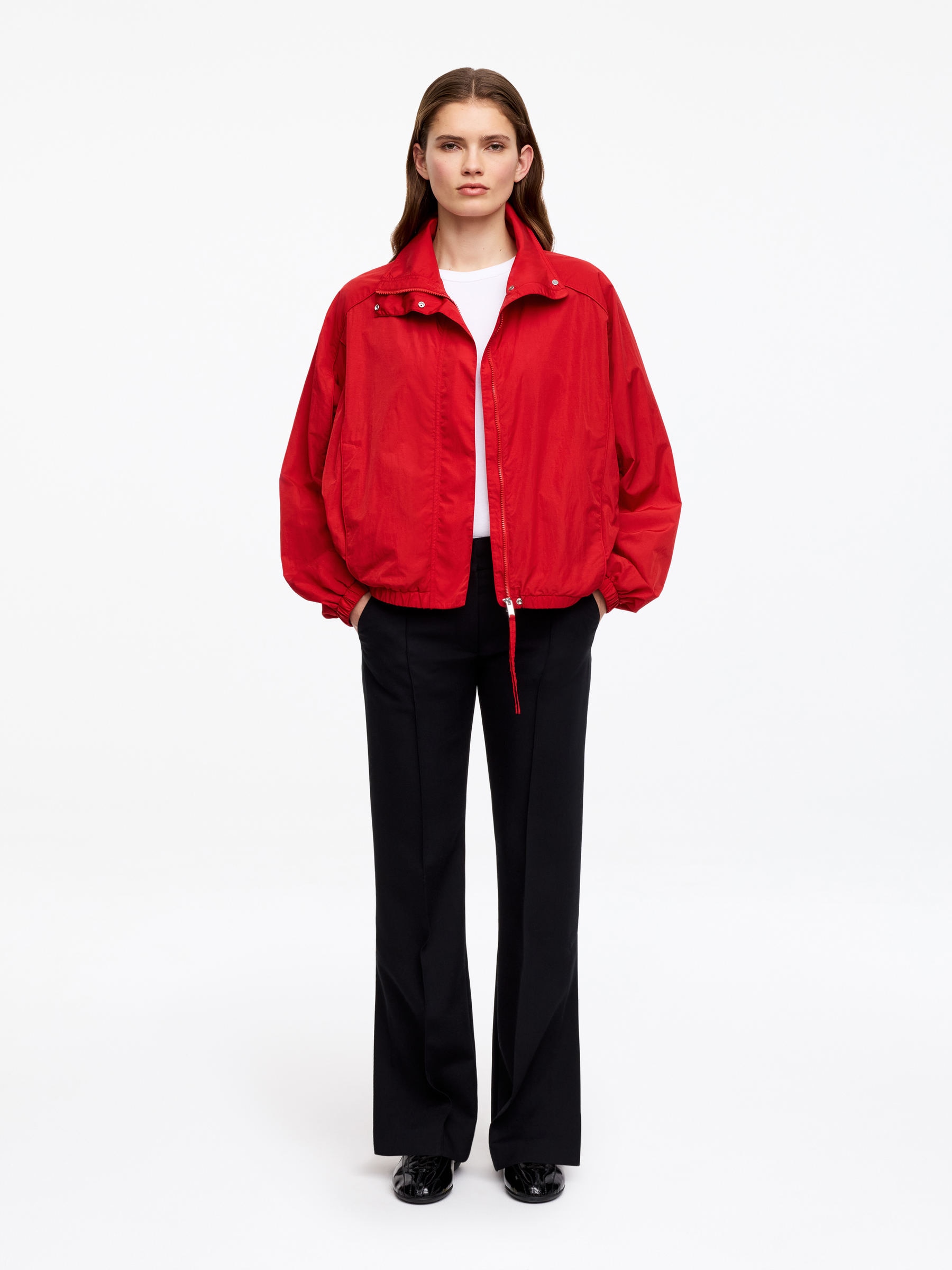 Funnel-Neck Nylon Jacket-#BE0921-18576