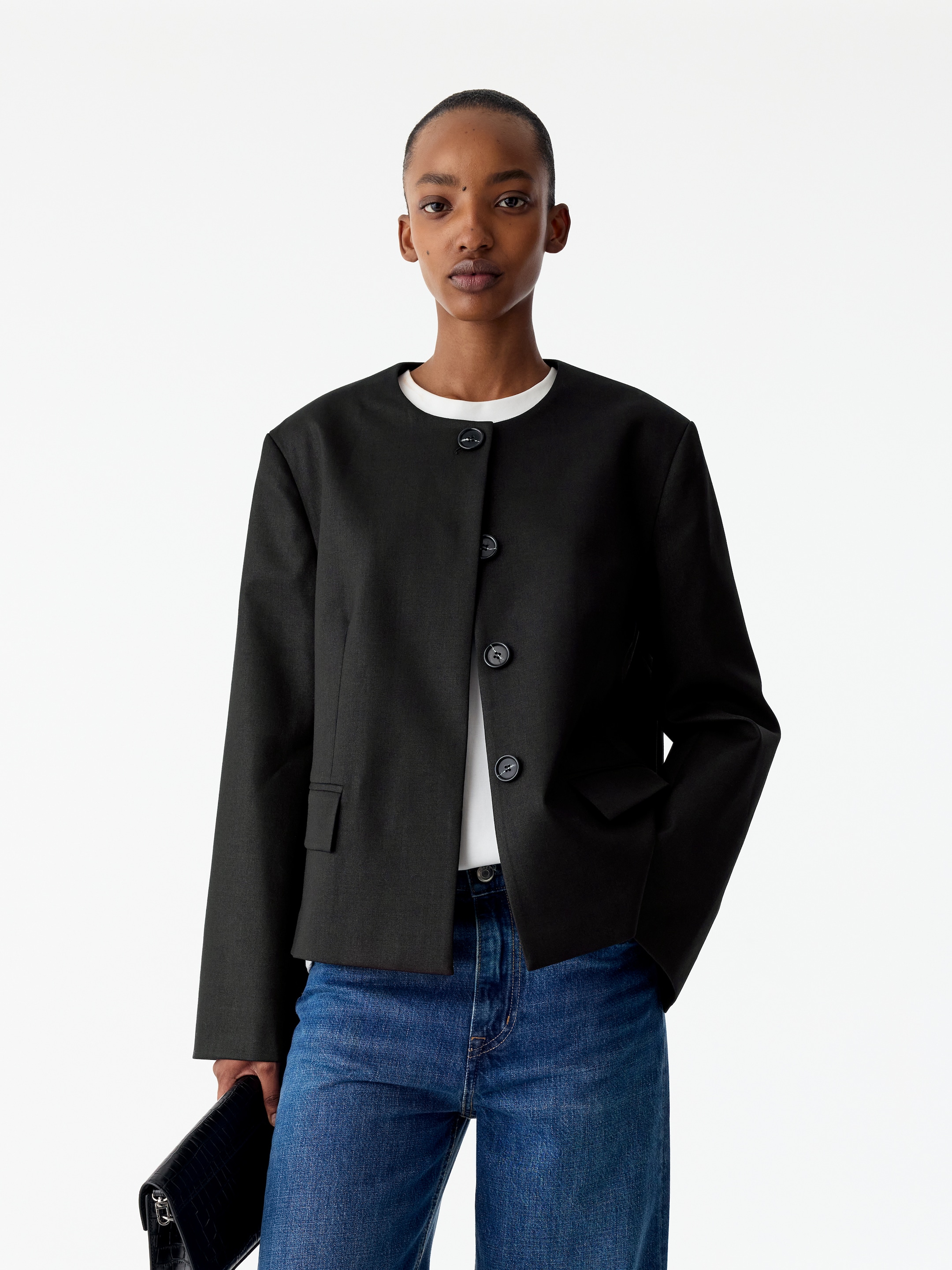 Tailored A-Line Jacket-Black-21265