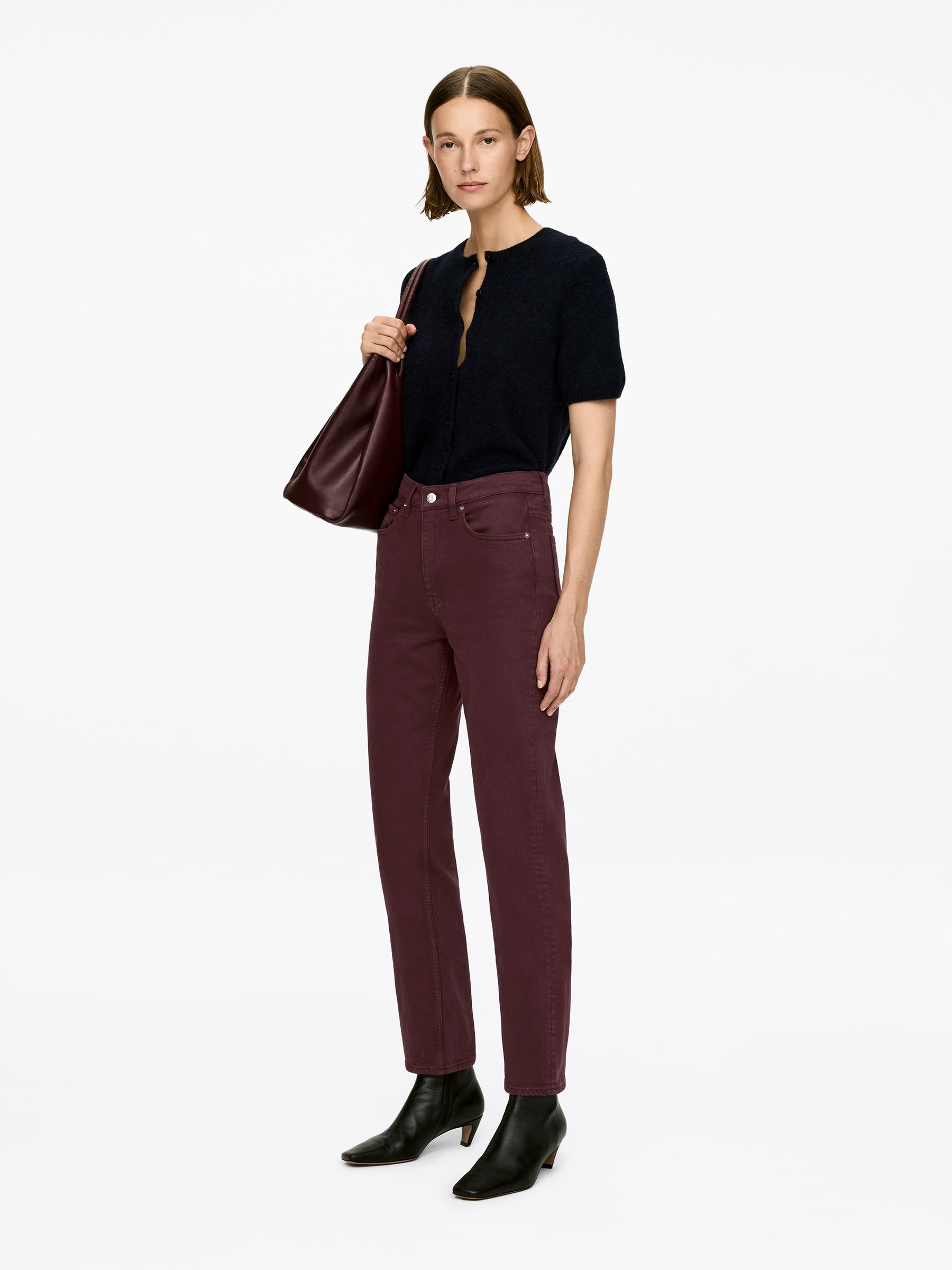 JADE CROPPED Slim Jeans - Dark Red - Slim fit - Women - StillMedia/Lookbook - 5
